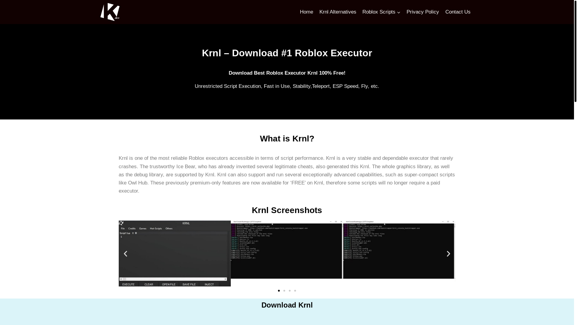 website screenshot of https://krnl.dev/