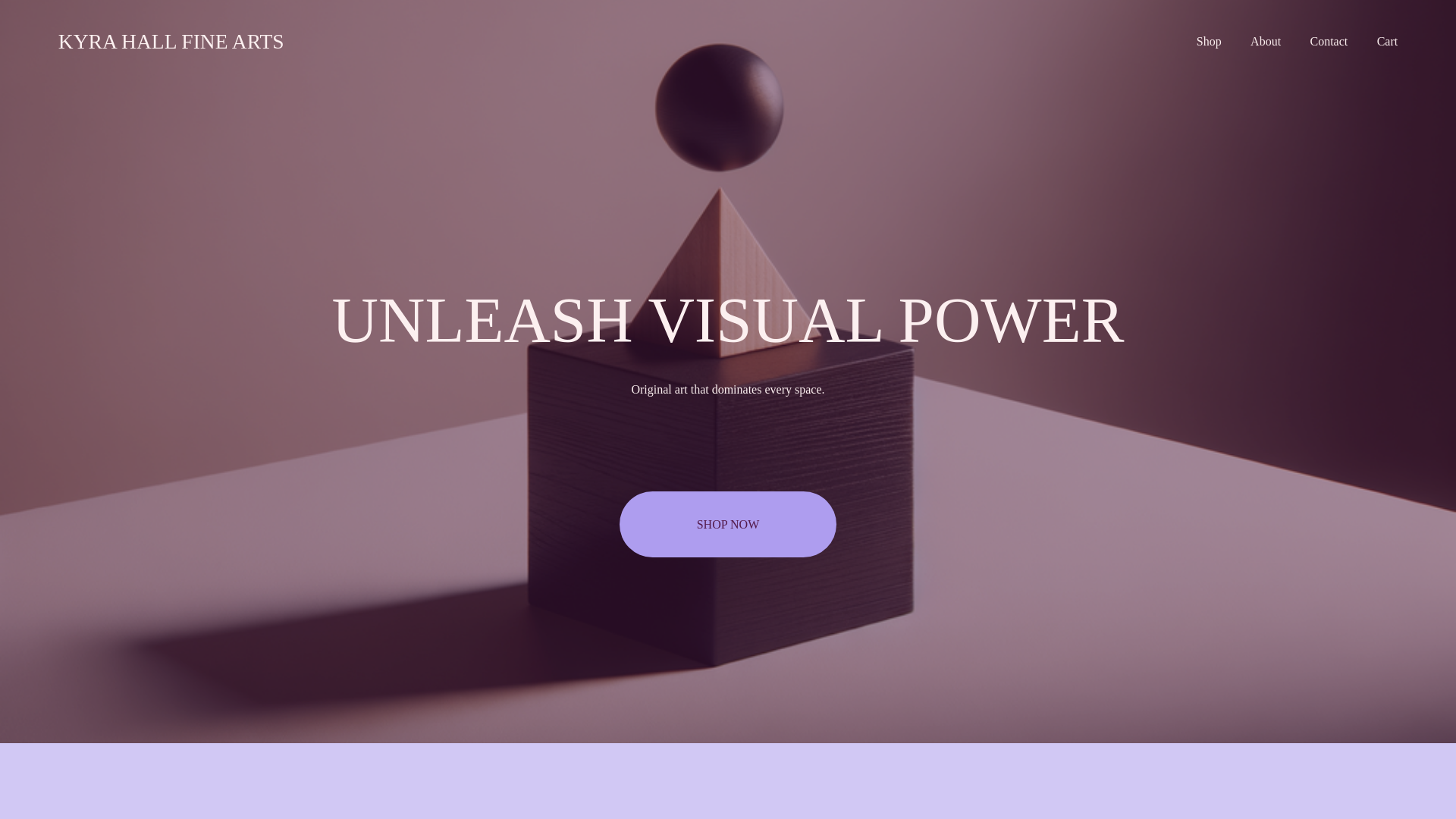 website screenshot of https://kyrahallfinearts.com