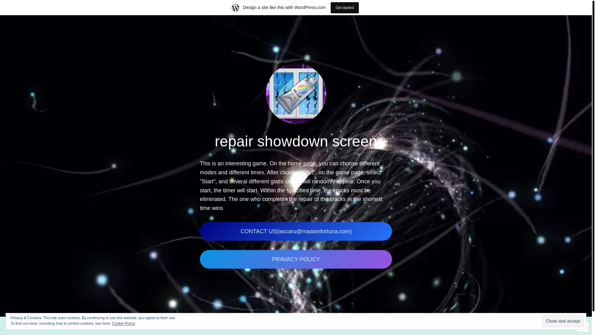 website screenshot of https://repairshowdownscreen.xyz/