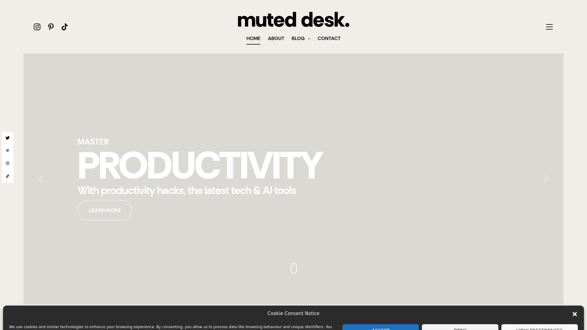 website screenshot of https://muteddesk.com