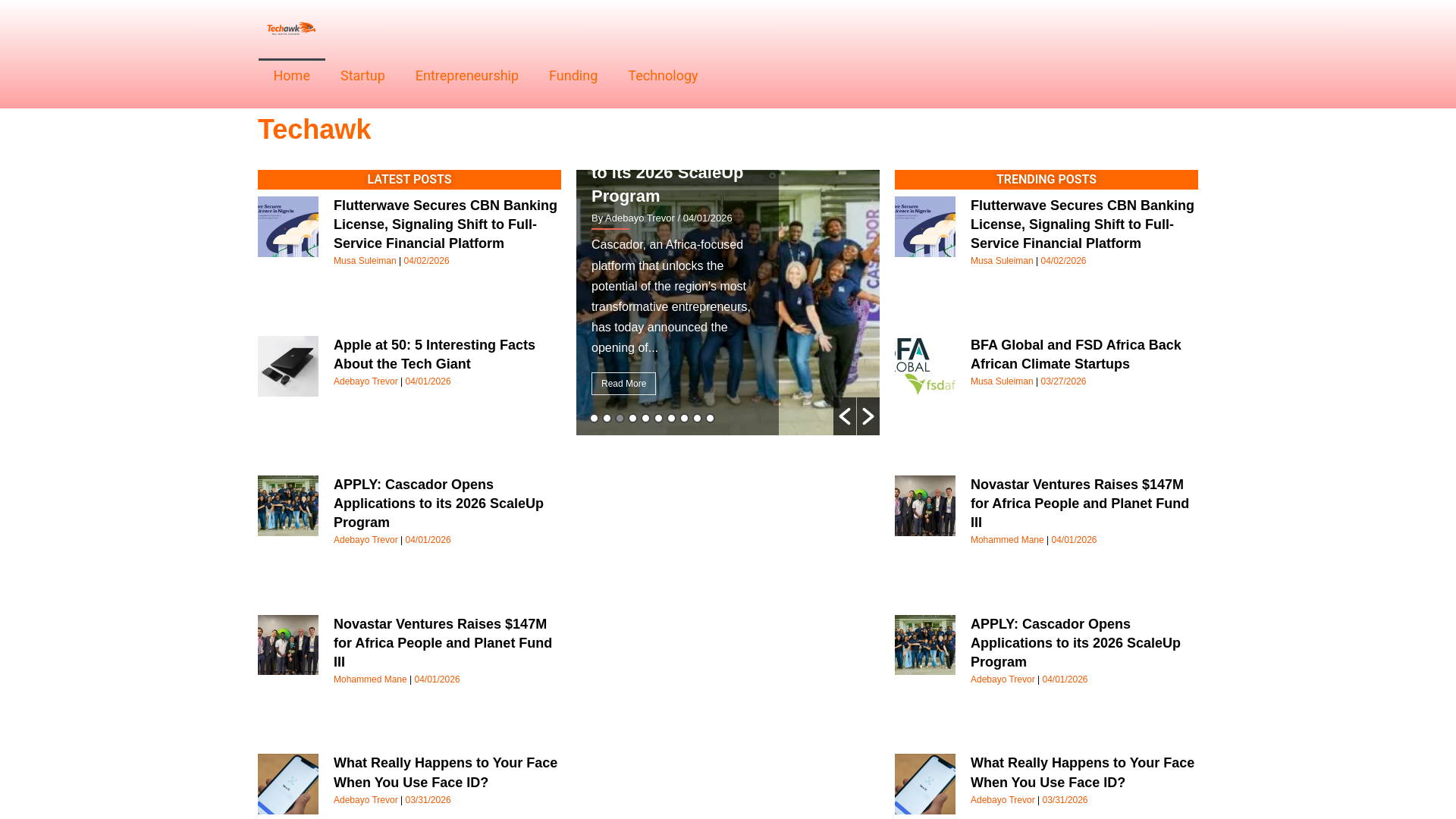 website screenshot of https://techawkng.com