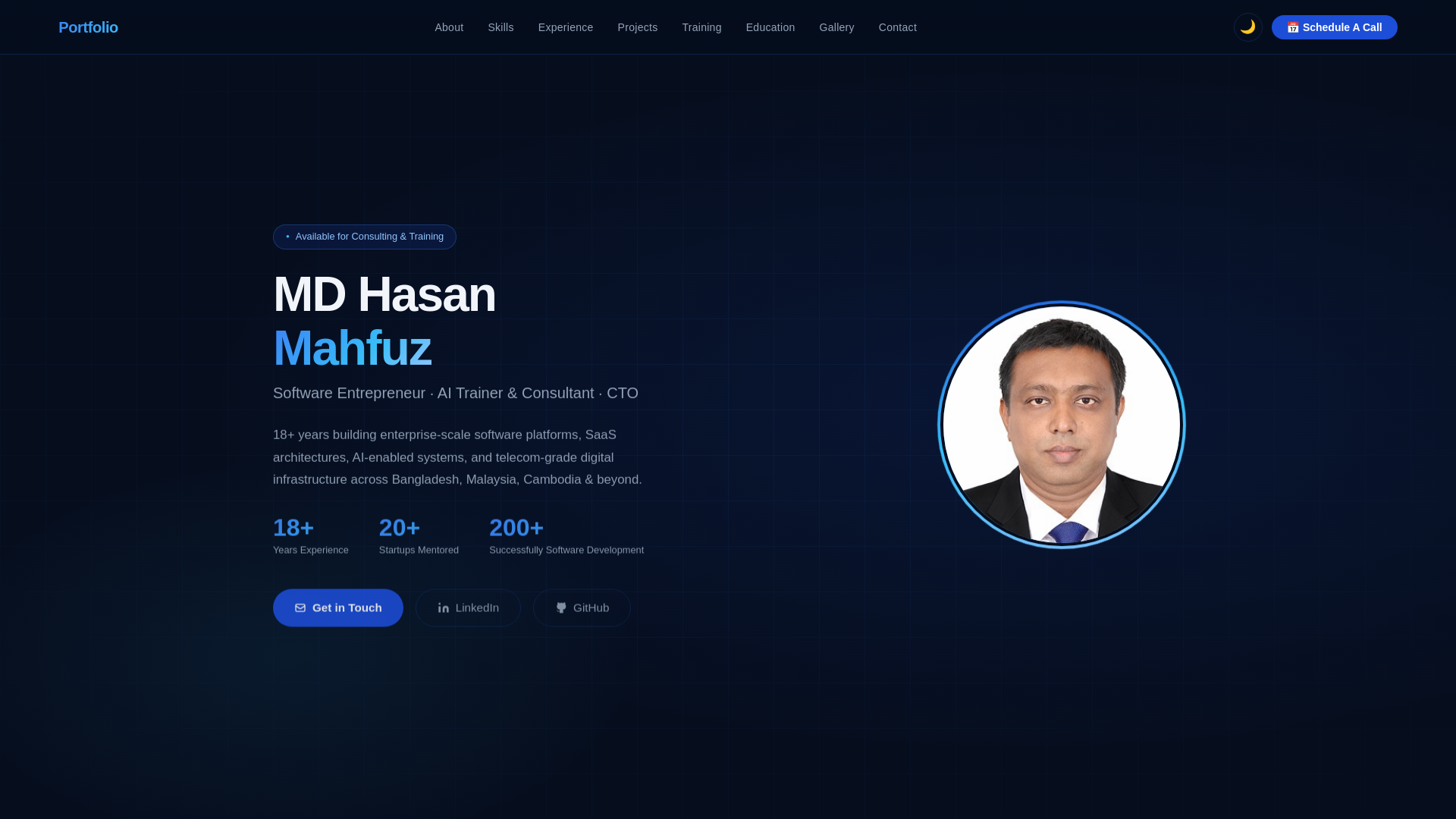 website screenshot of https://hasanmahfuz.site/