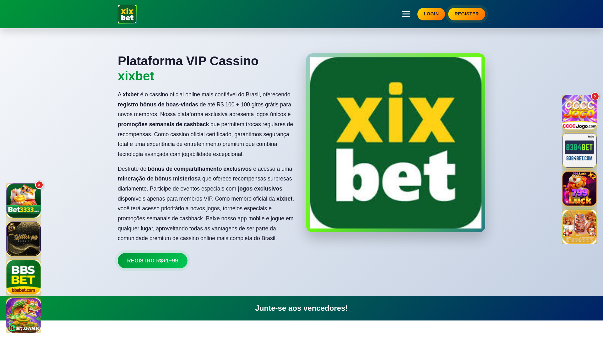 website screenshot of https://xixbetapp.com.br