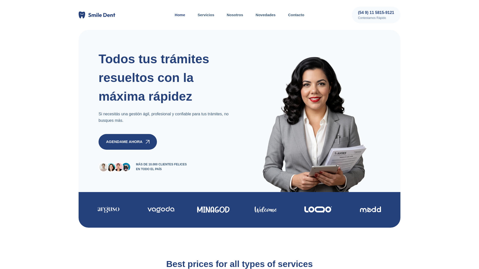 website screenshot of https://gestionrapida.com.ar