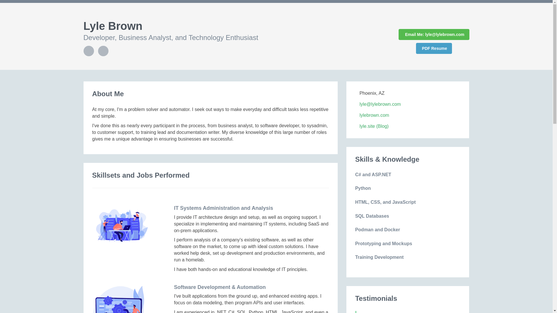 website screenshot of https://lylebrown-com.pages.dev/