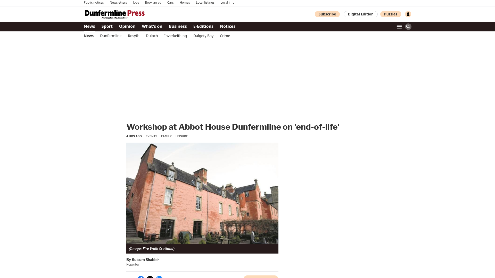 website screenshot of https://www.dunfermlinepress.com/news/26067280.workshop-abbot-house-dunfermline-end-of-life/