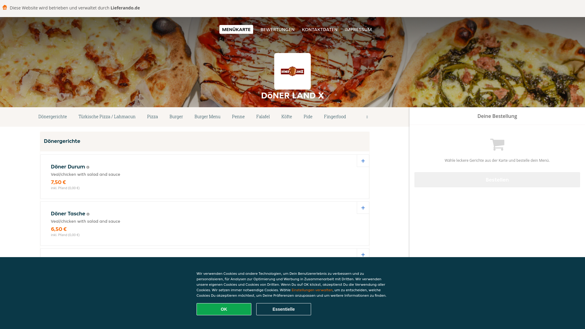 website screenshot of https://donerlandx-bornheim.de/