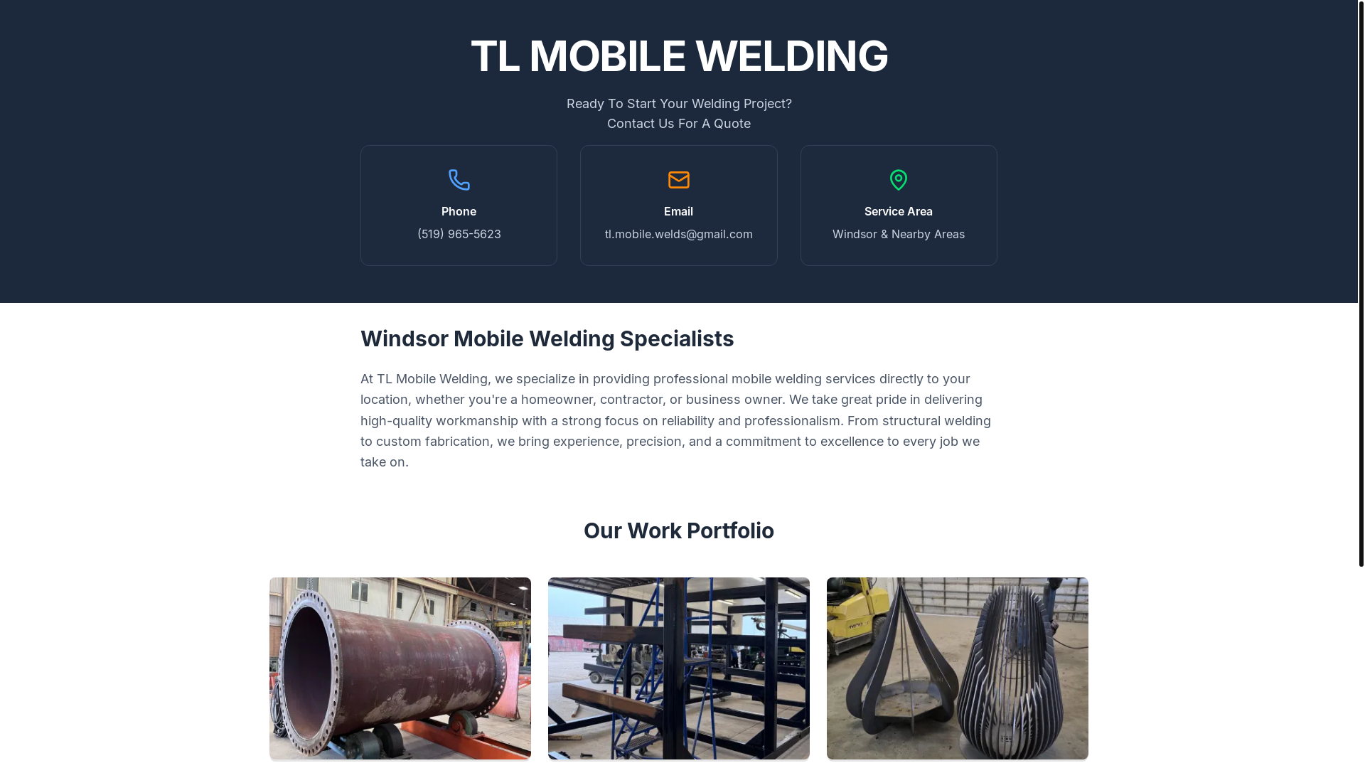 website screenshot of https://tl-mobile-welding-site.pages.dev/