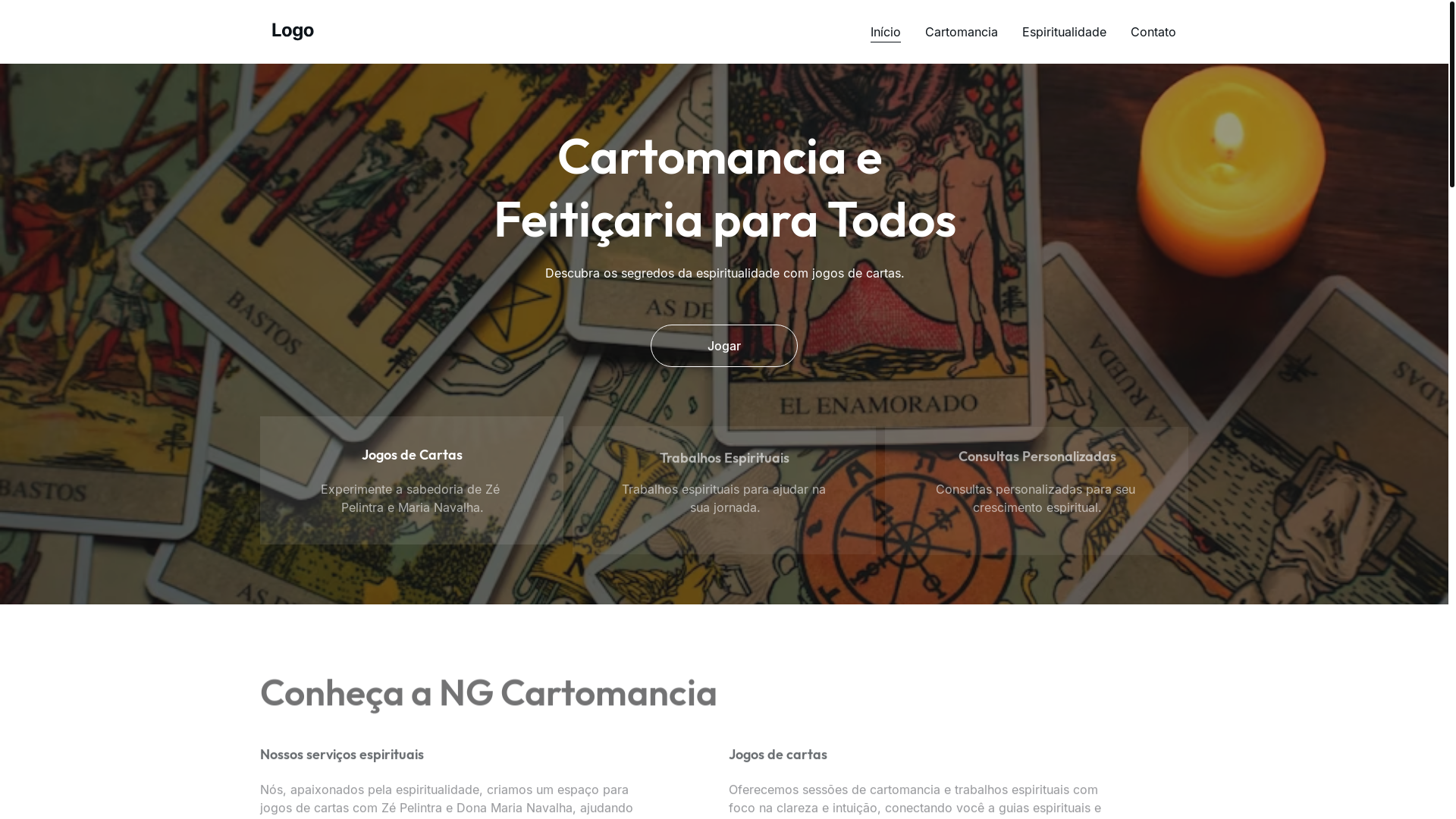 website screenshot of https://ngcartomancia.com.br/