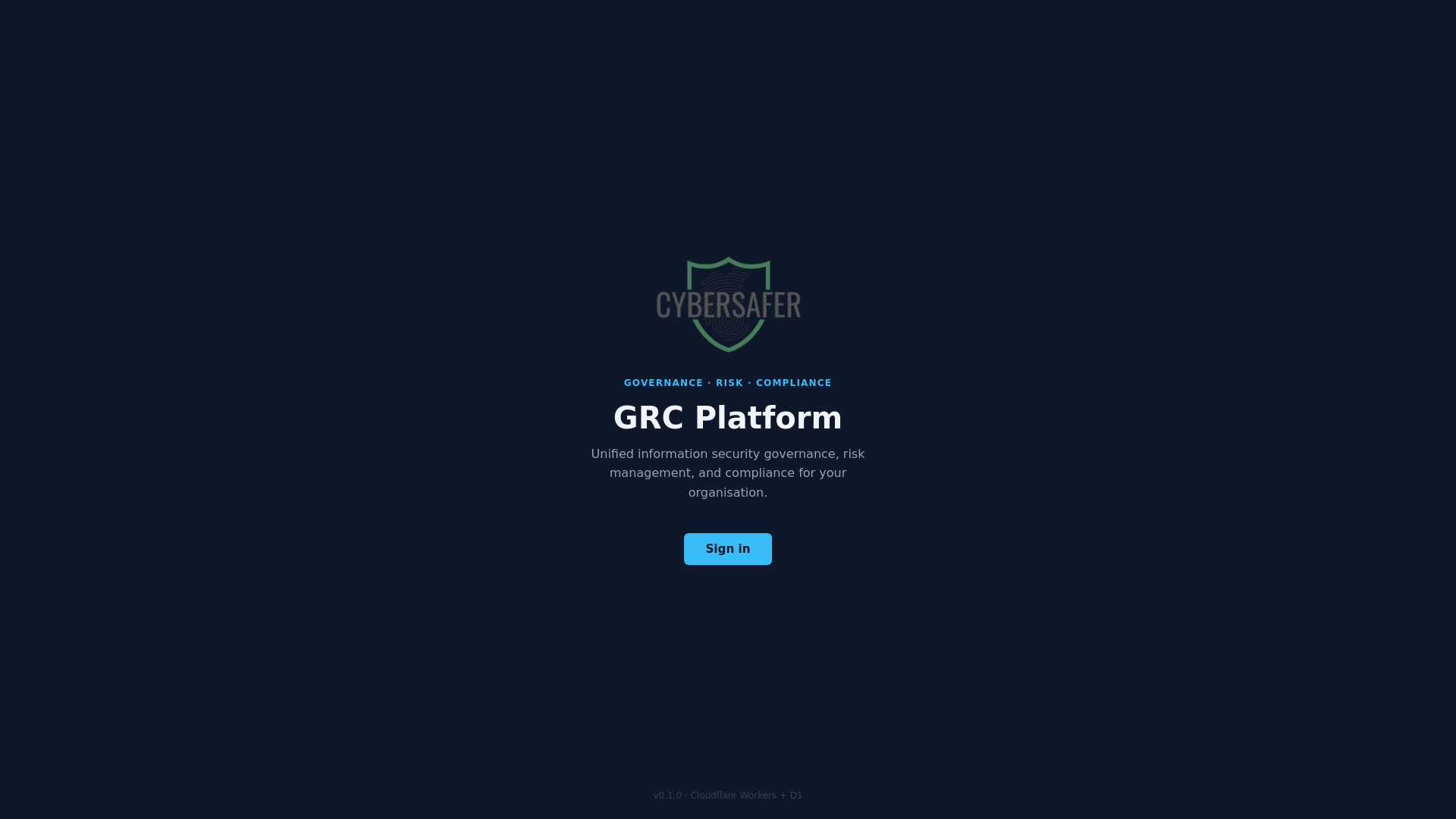 website screenshot of https://grc-platform-6bn.pages.dev/