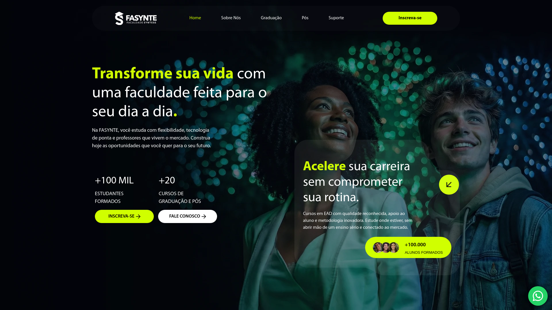 website screenshot of https://facinte.com.br