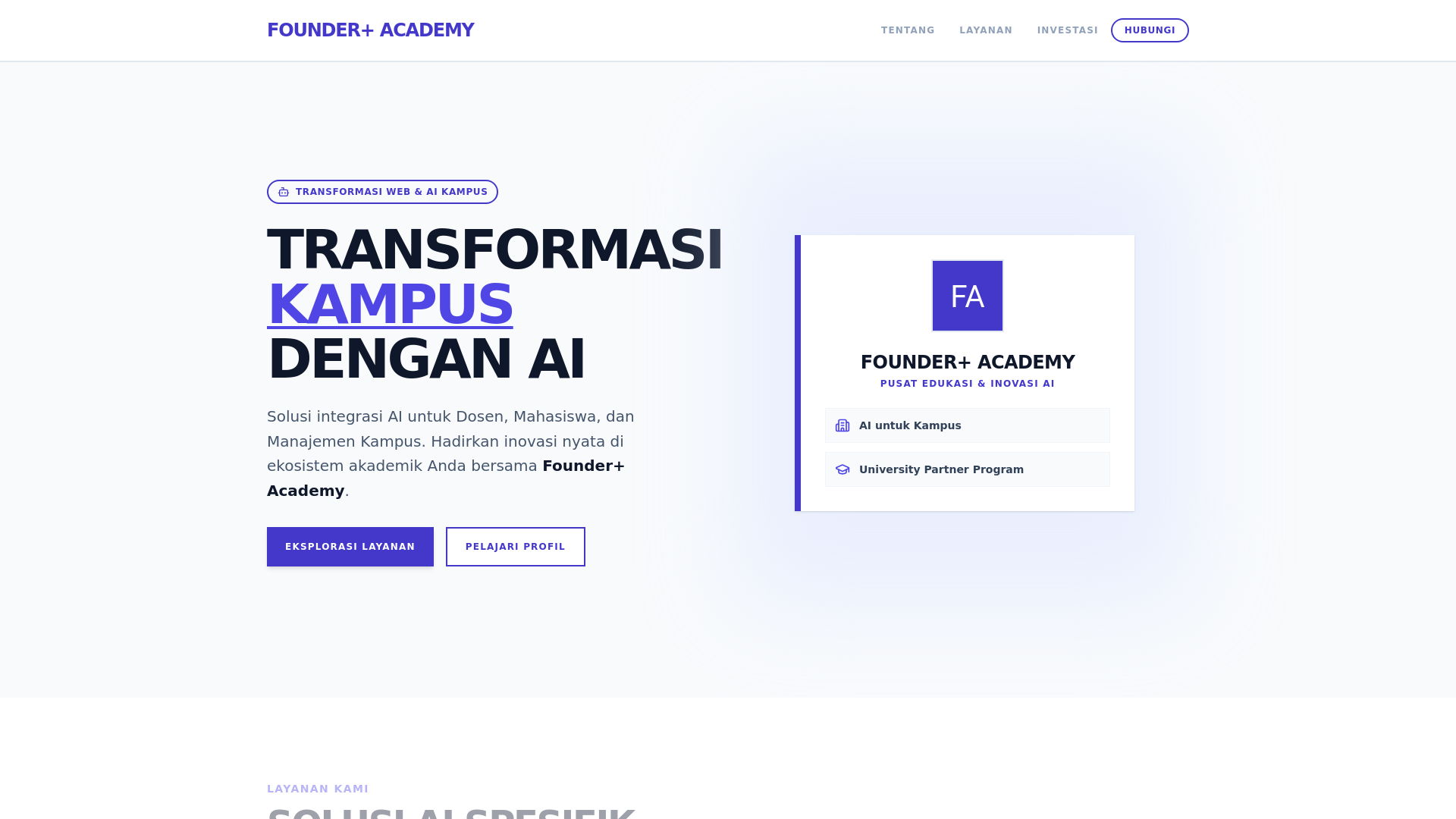 website screenshot of https://founder-academy-ai-for-campus.pages.dev/