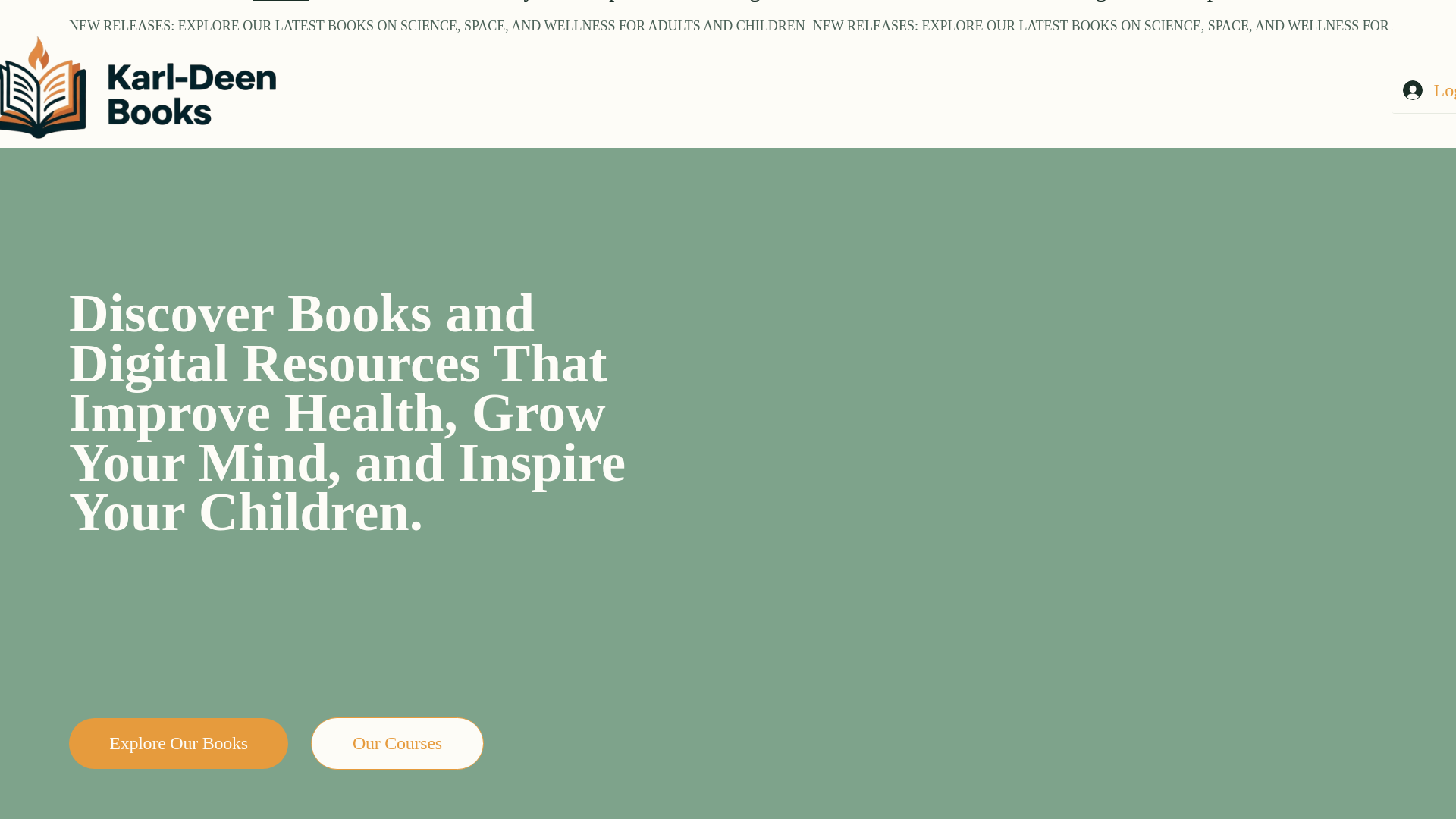 website screenshot of https://karldeenbooks.com/