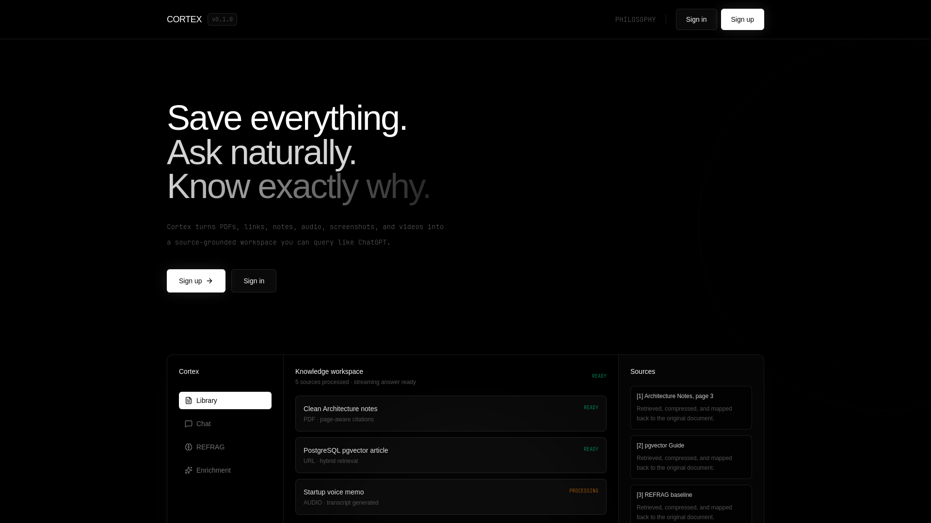website screenshot of https://cortexx.me/