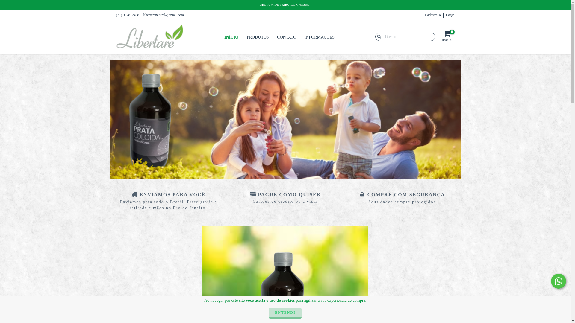 website screenshot of https://libertareprodutos.com.br/