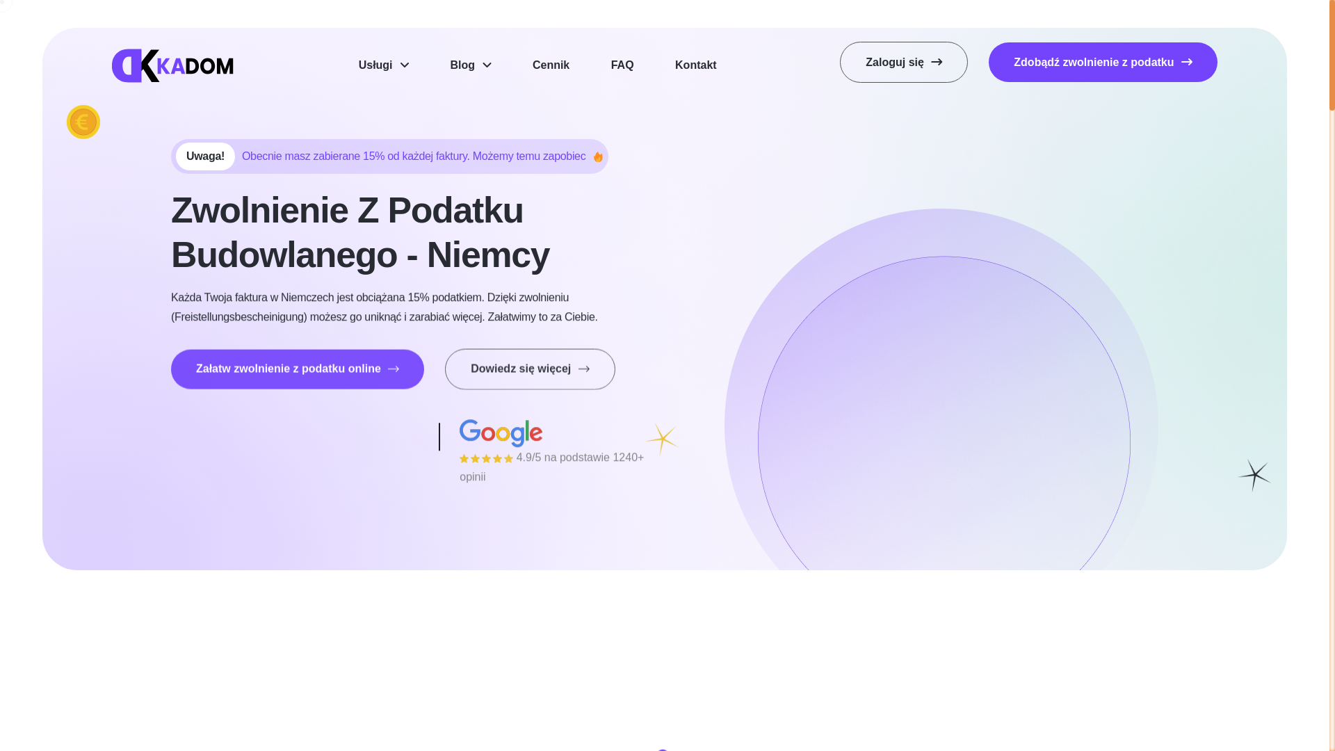 website screenshot of https://podatkiwniemczech.pl/