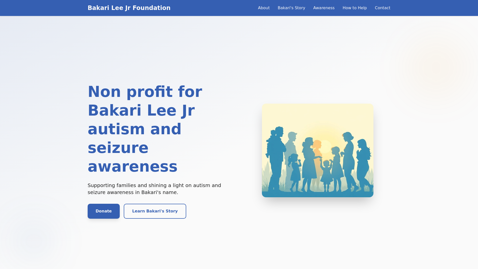 website screenshot of https://bakariautismawareness.com/