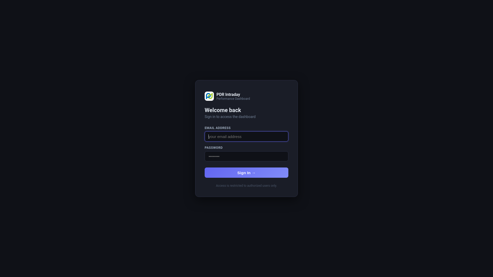 website screenshot of https://pdr-intraday-dashboard.pages.dev/