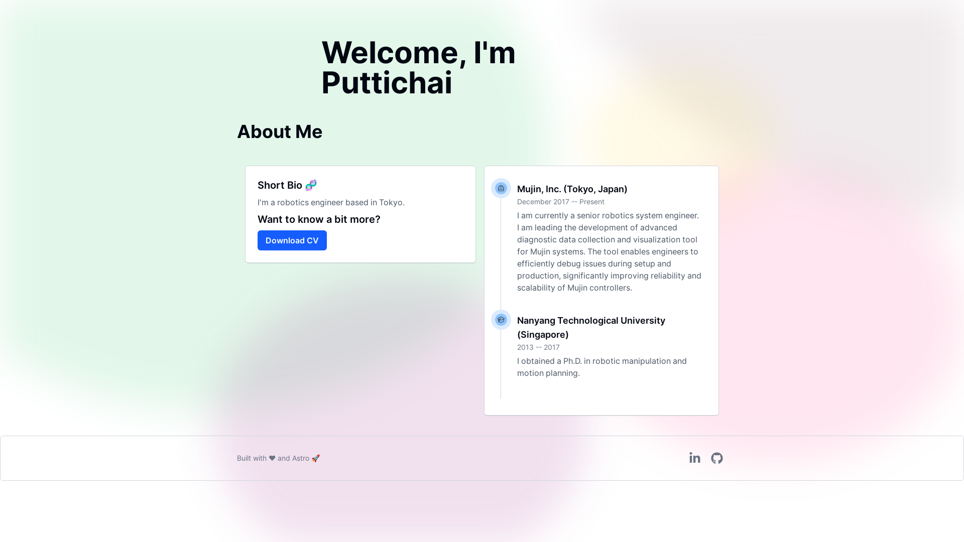 website screenshot of https://lputtichai.pages.dev/