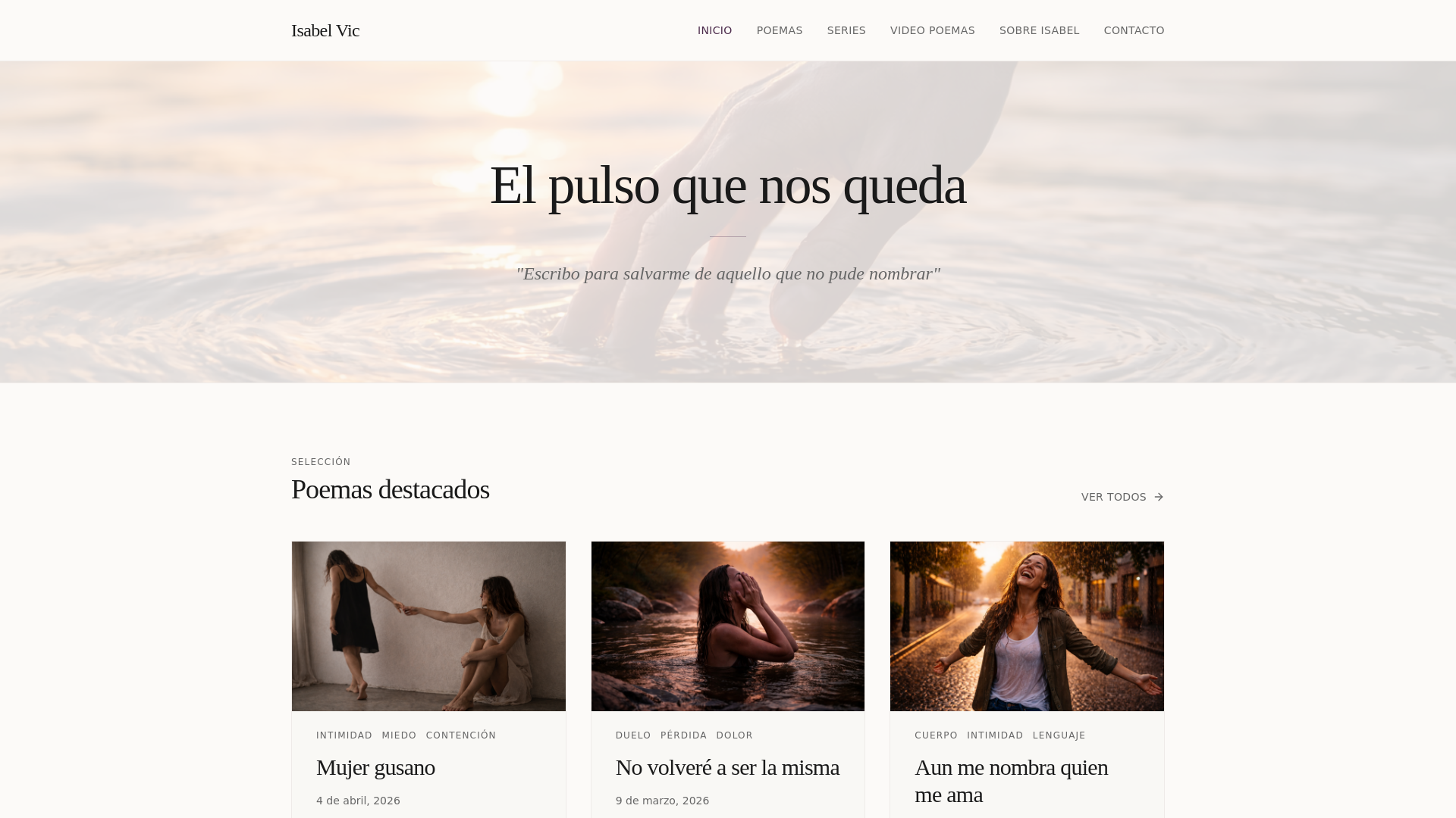 website screenshot of https://isabevicpoesia.com