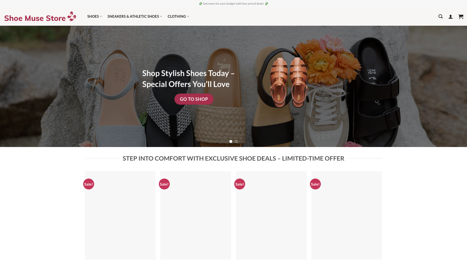 website screenshot of http://museshoestore.com/