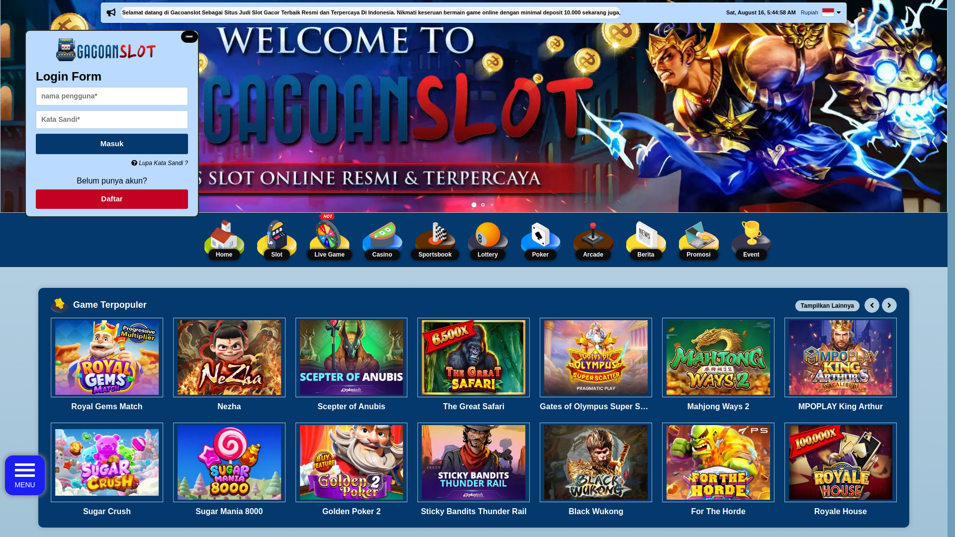 website screenshot of https://gacoanslott.blog/