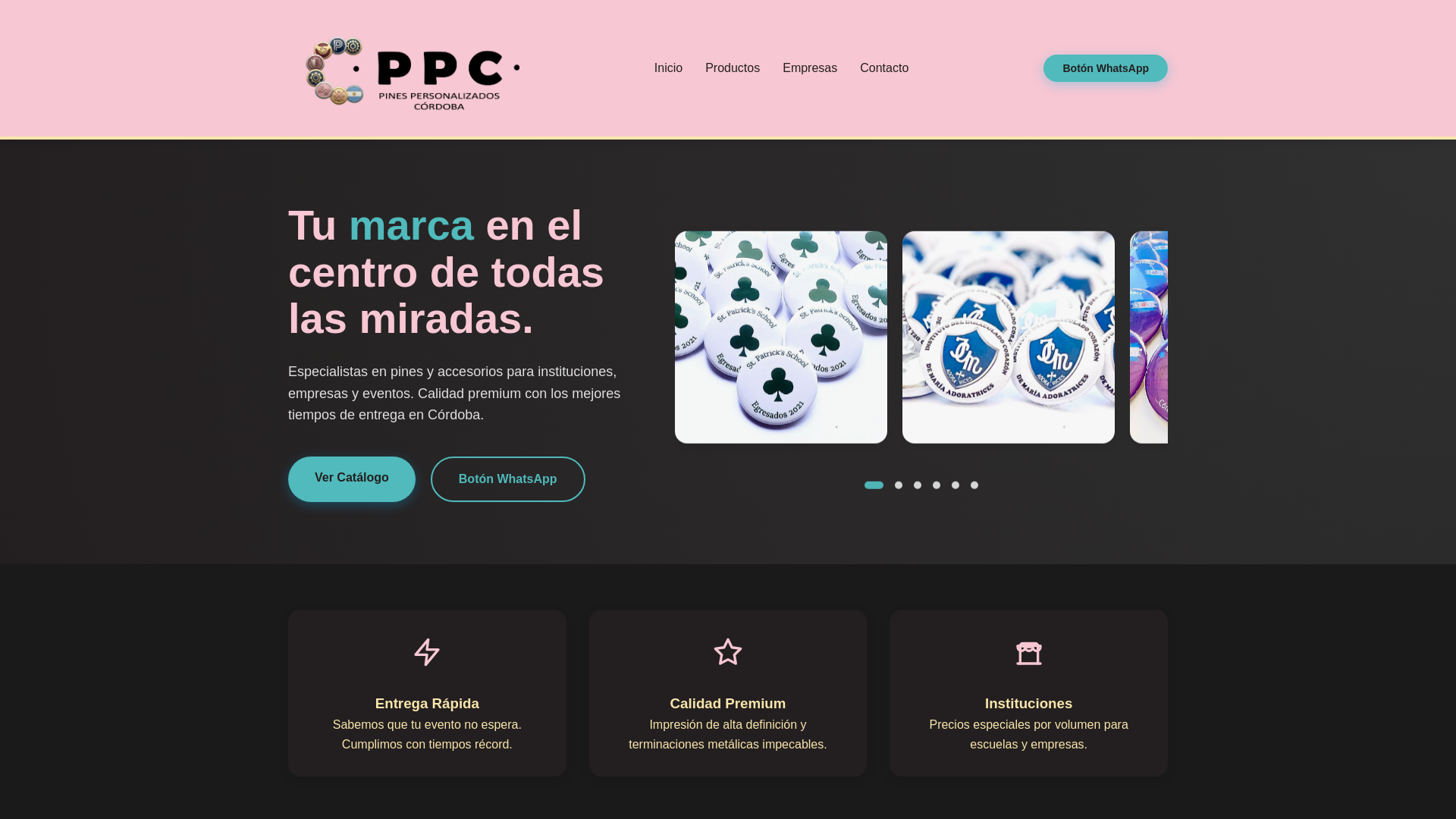 website screenshot of https://pinespersonalizadoscordoba.com/