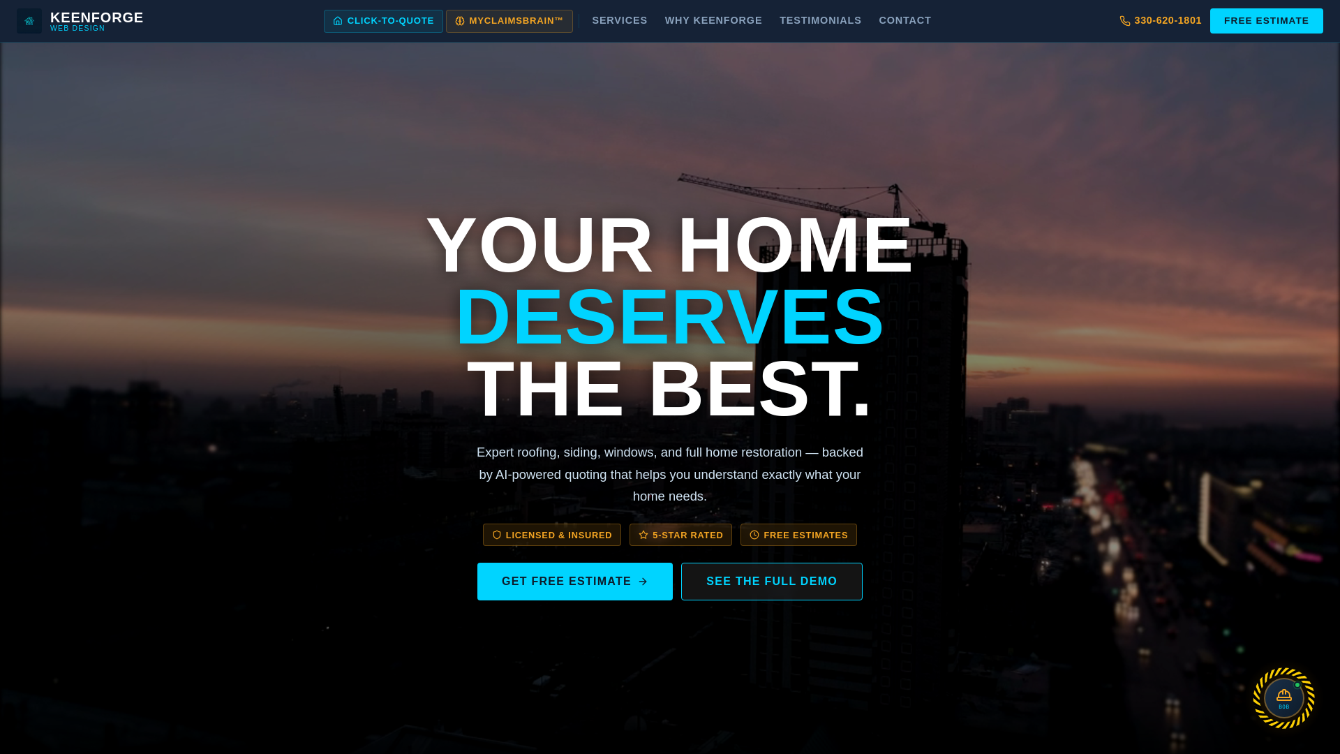 website screenshot of https://keenforgelivedemo.co/