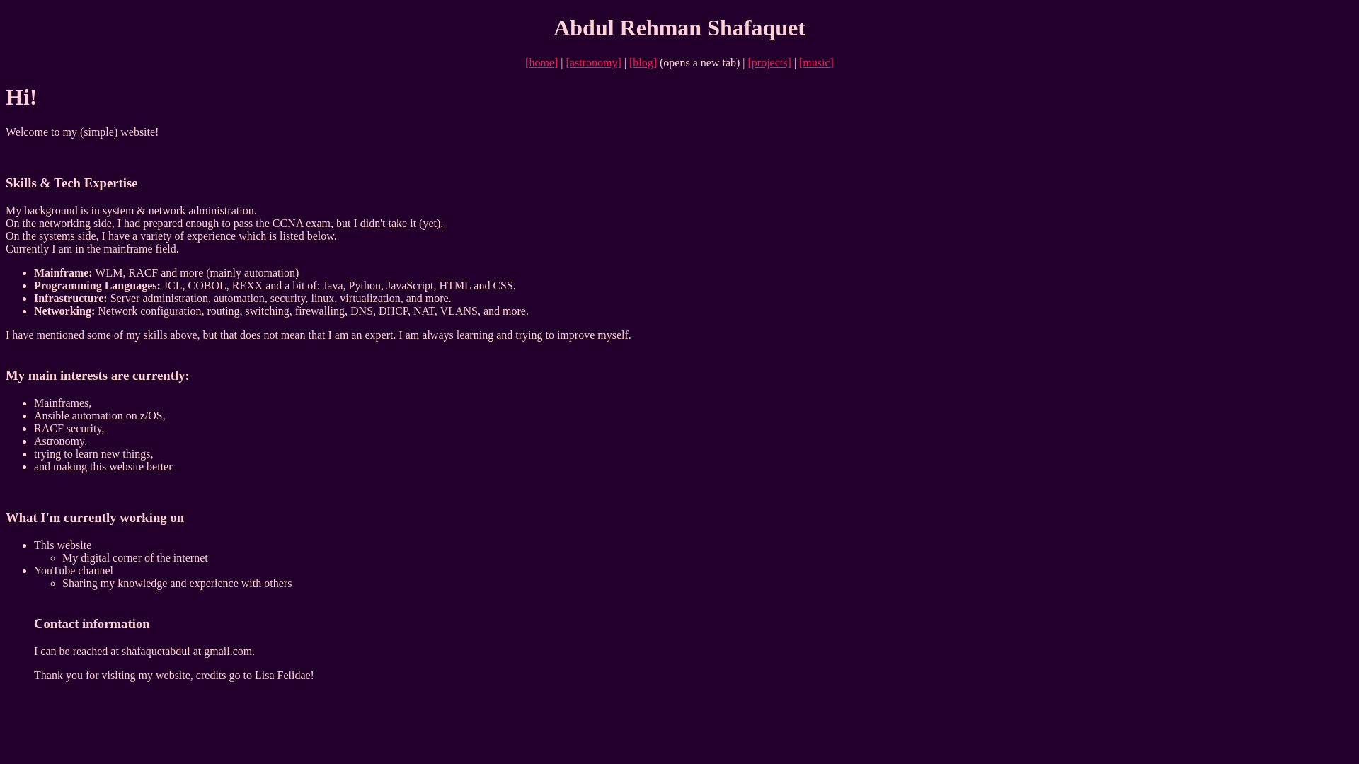 website screenshot of https://abdulrehmanshafaquet.com