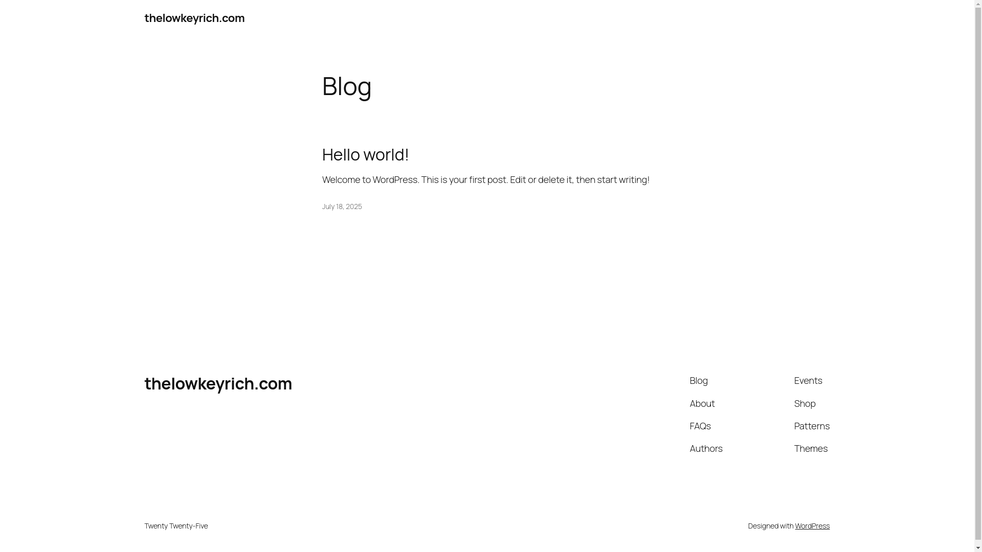 website screenshot of https://thelowkeyrich.com/