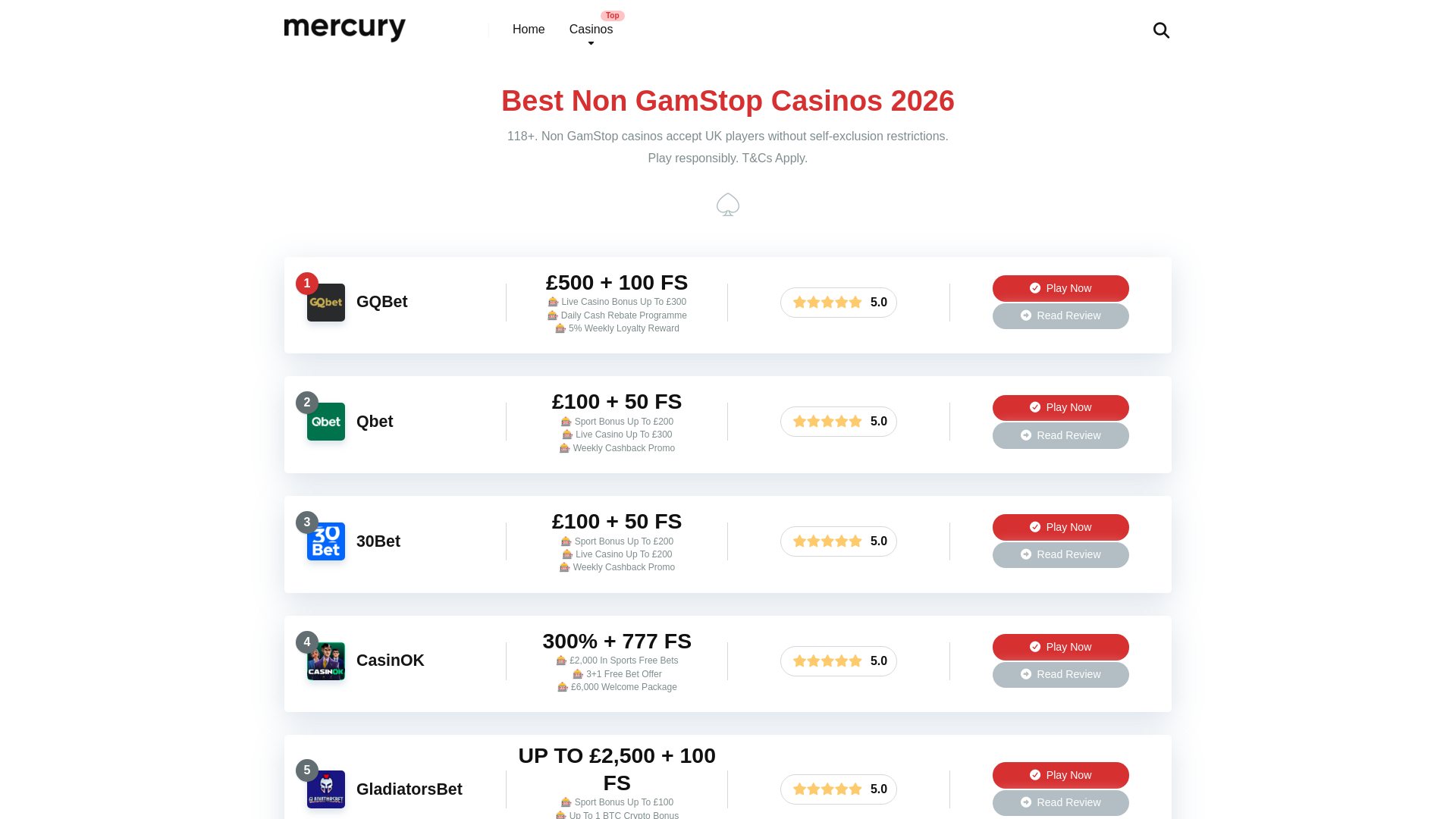 website screenshot of https://nongamstopcasinos.app