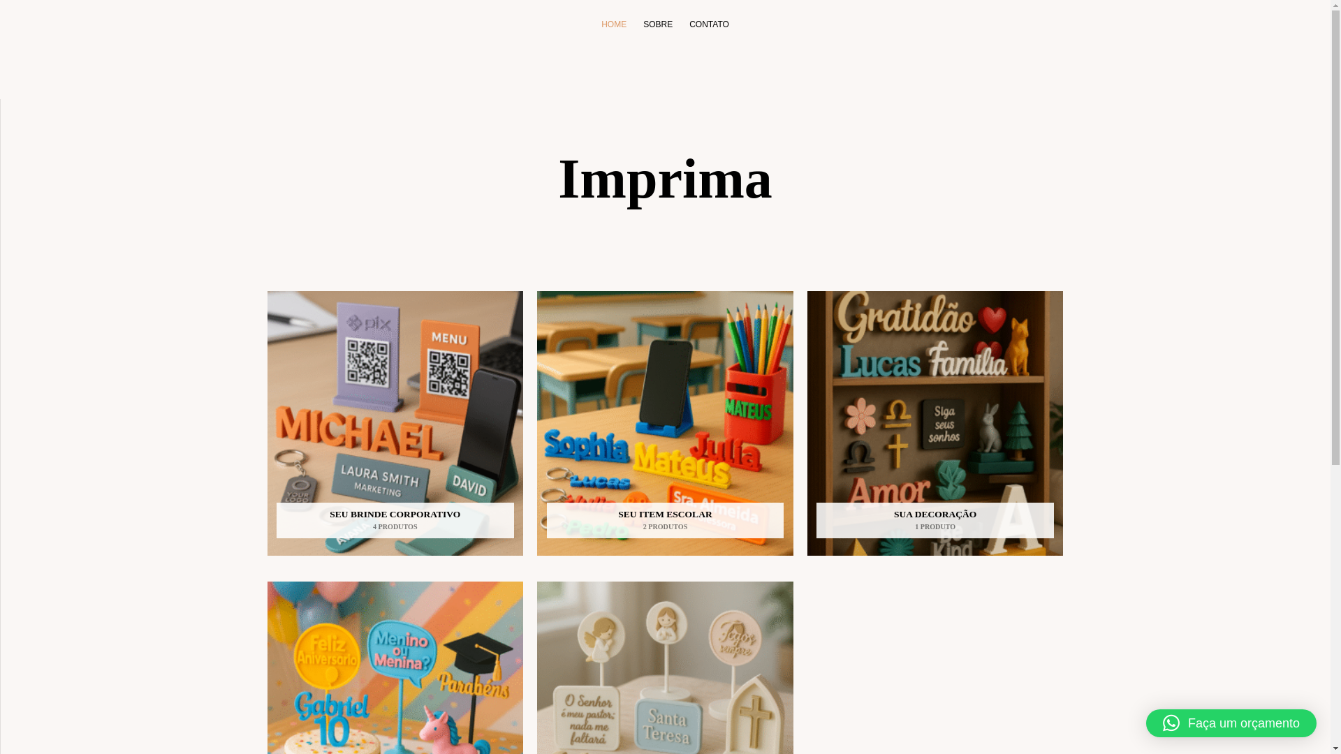 website screenshot of https://printandoideias3d.com.br/