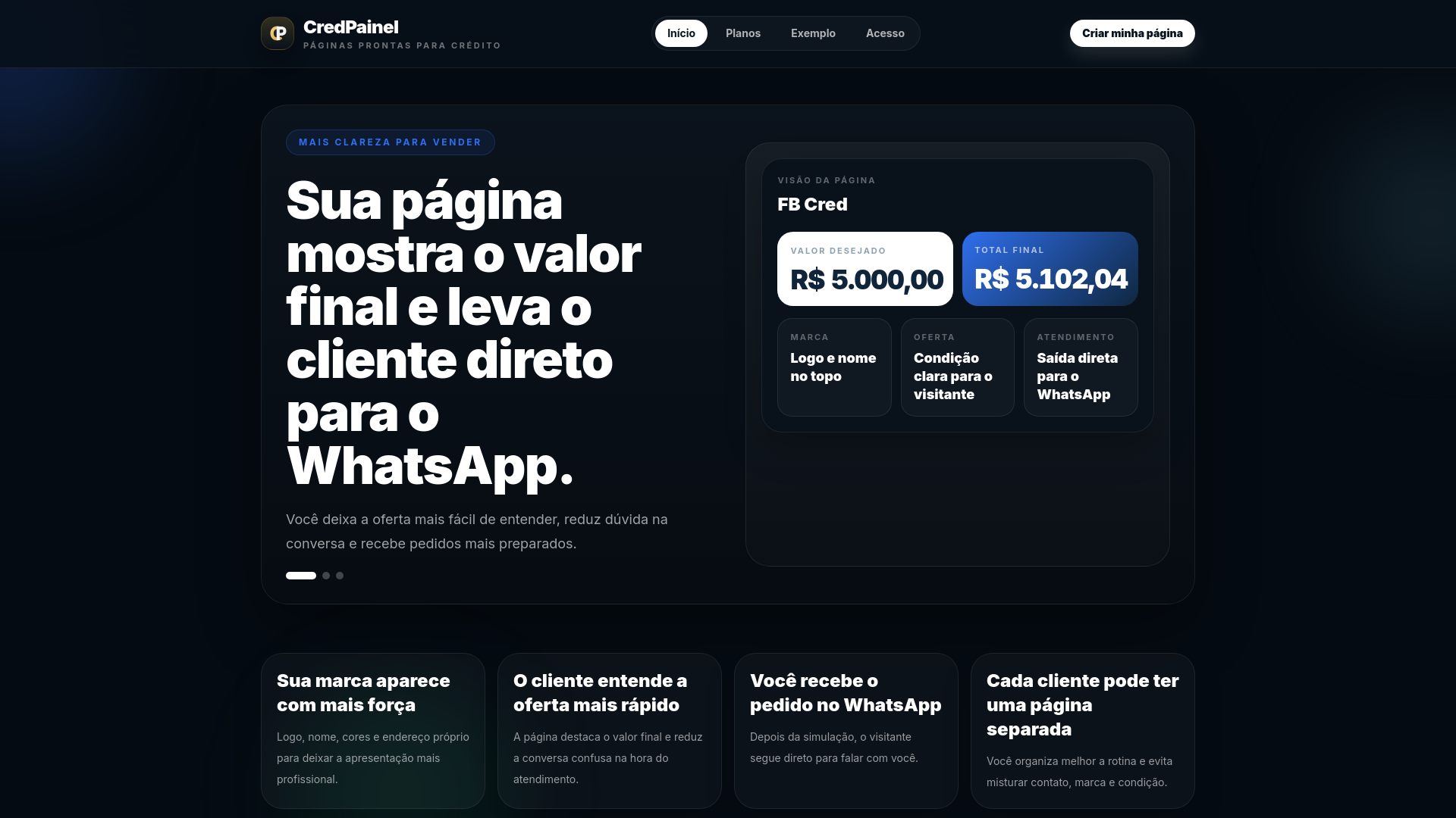 website screenshot of https://credpainel.com.br/