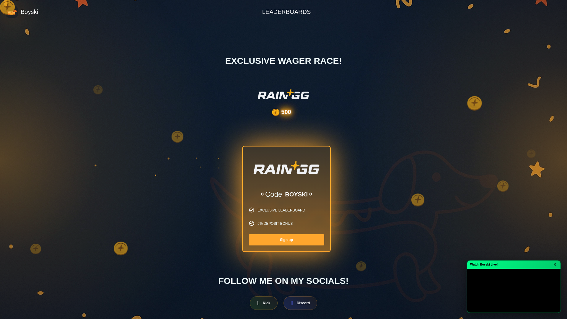 website screenshot of https://boyski.gg/