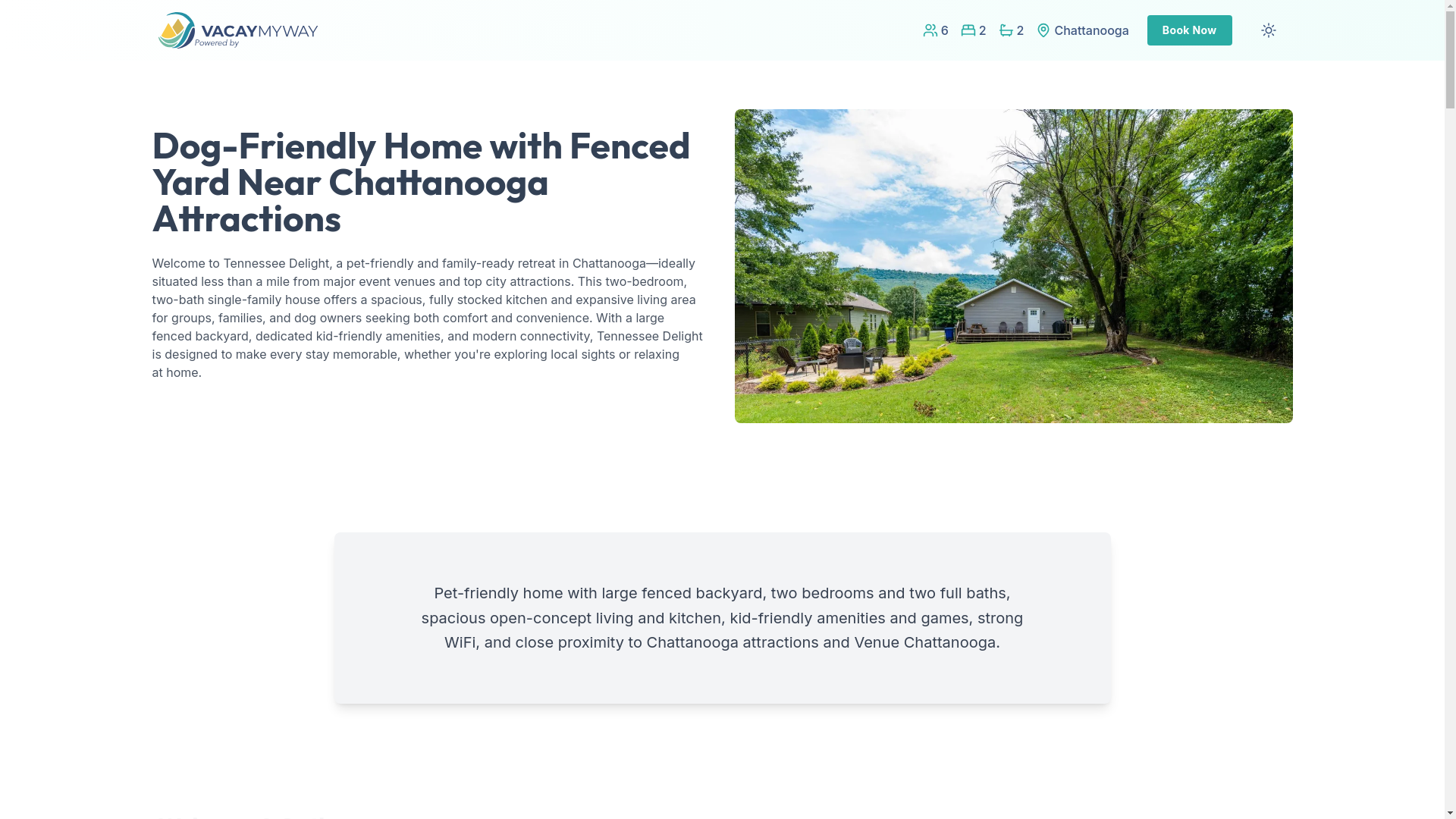 website screenshot of https://cozylookout.vacations/