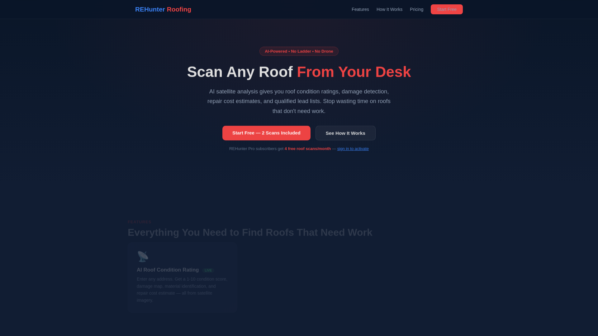 website screenshot of https://rehunterroofing.com/