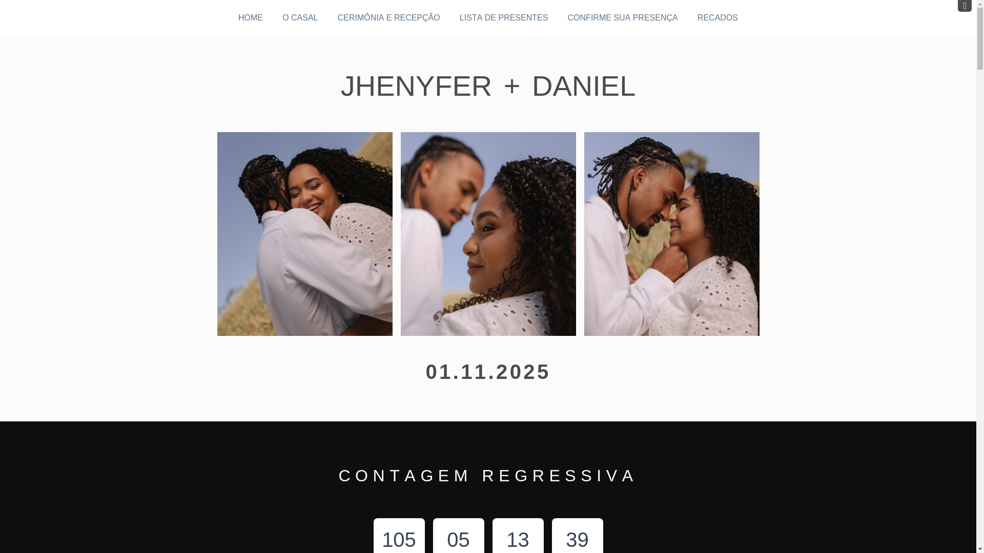 website screenshot of https://jhenyferedaniel.com.br/