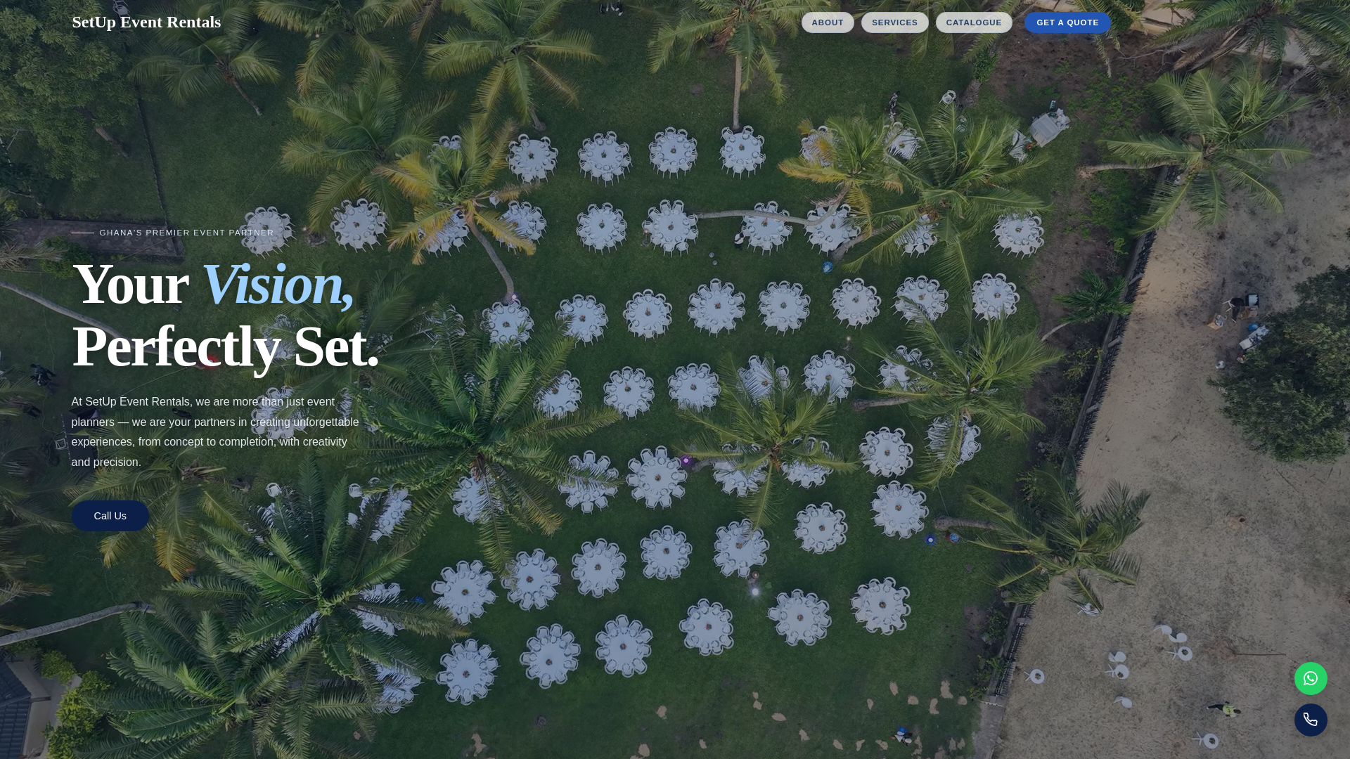 website screenshot of https://setupeventrentals.com/