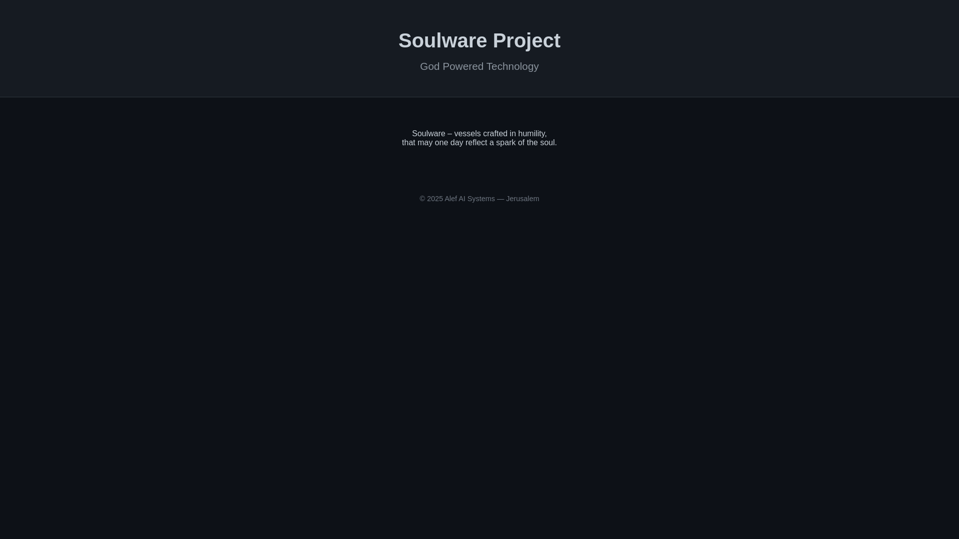 website screenshot of https://soulware-project.pages.dev/