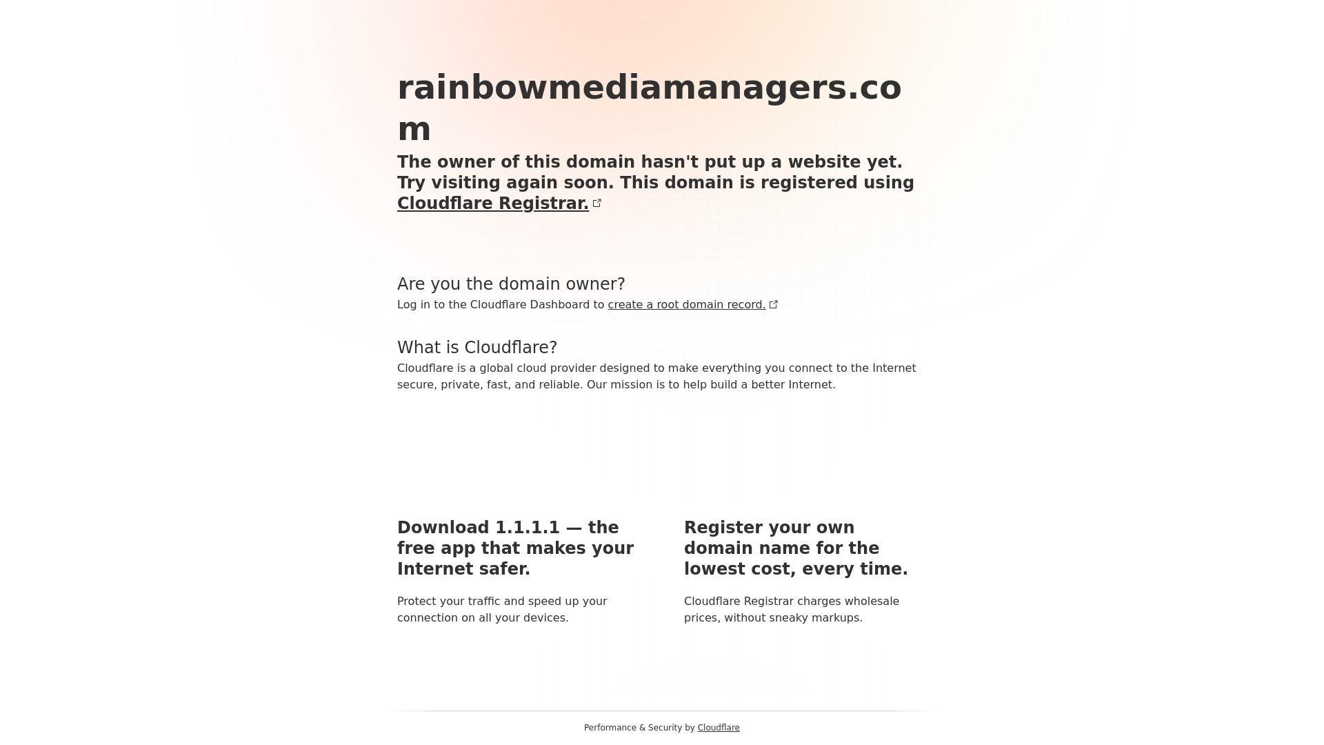website screenshot of https://rainbowmediamanagers.com/