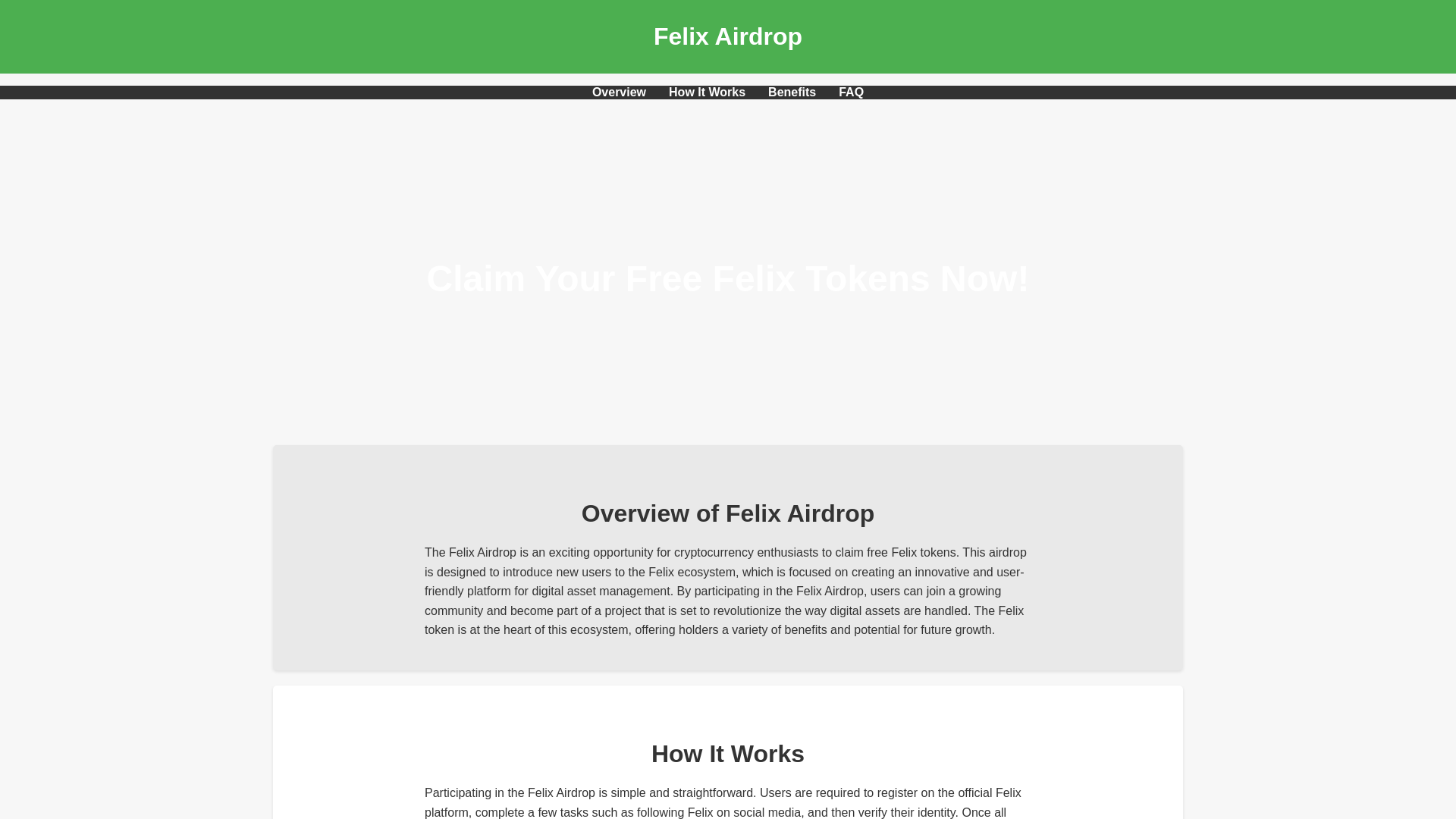 website screenshot of https://airdrop-felix.live/