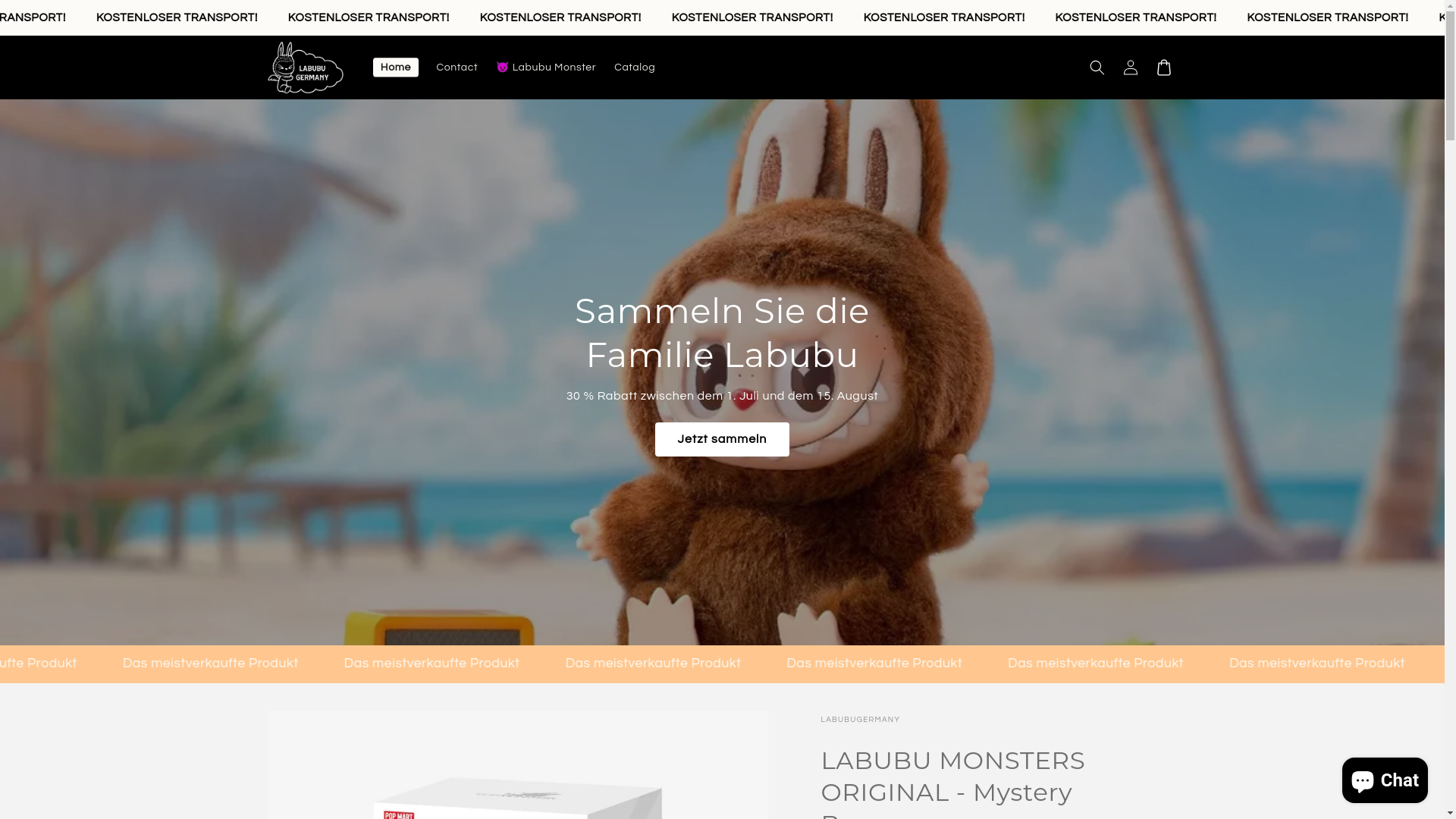 website screenshot of https://labubugermany.shop/