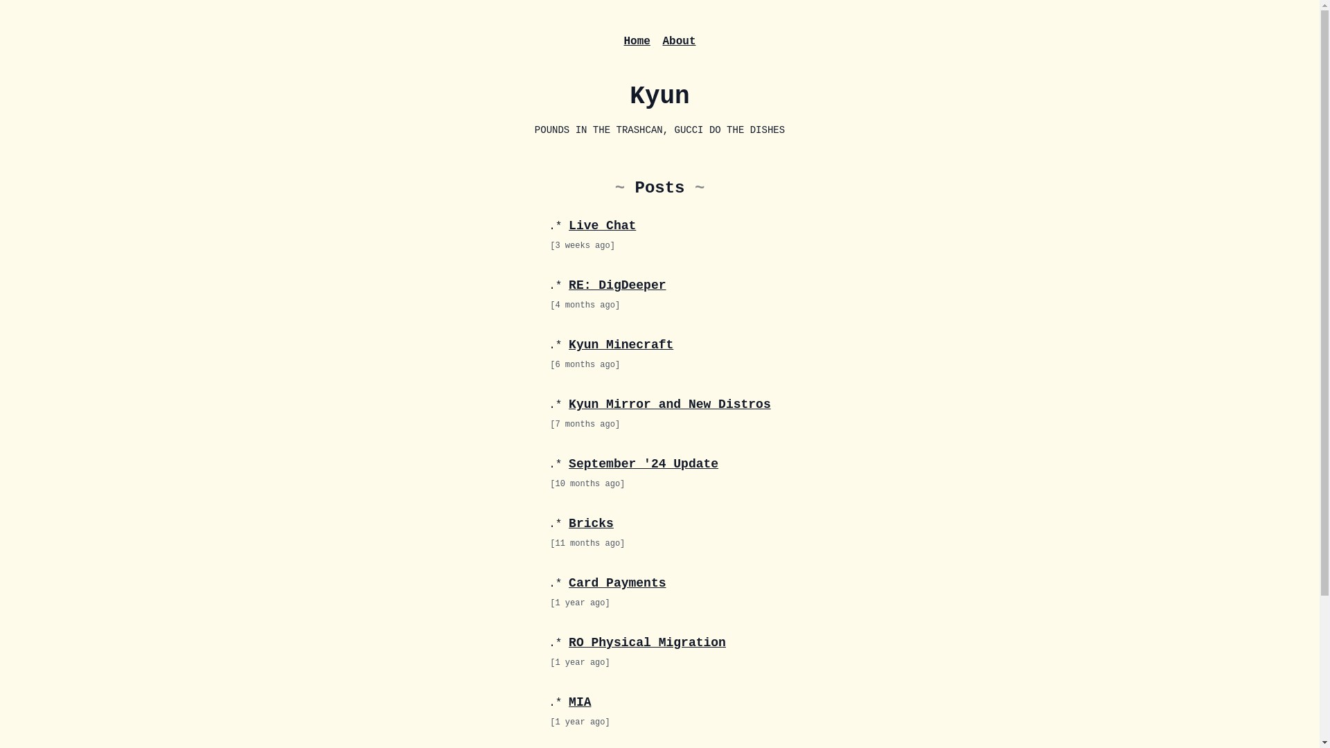 website screenshot of https://blog.kyun.host/