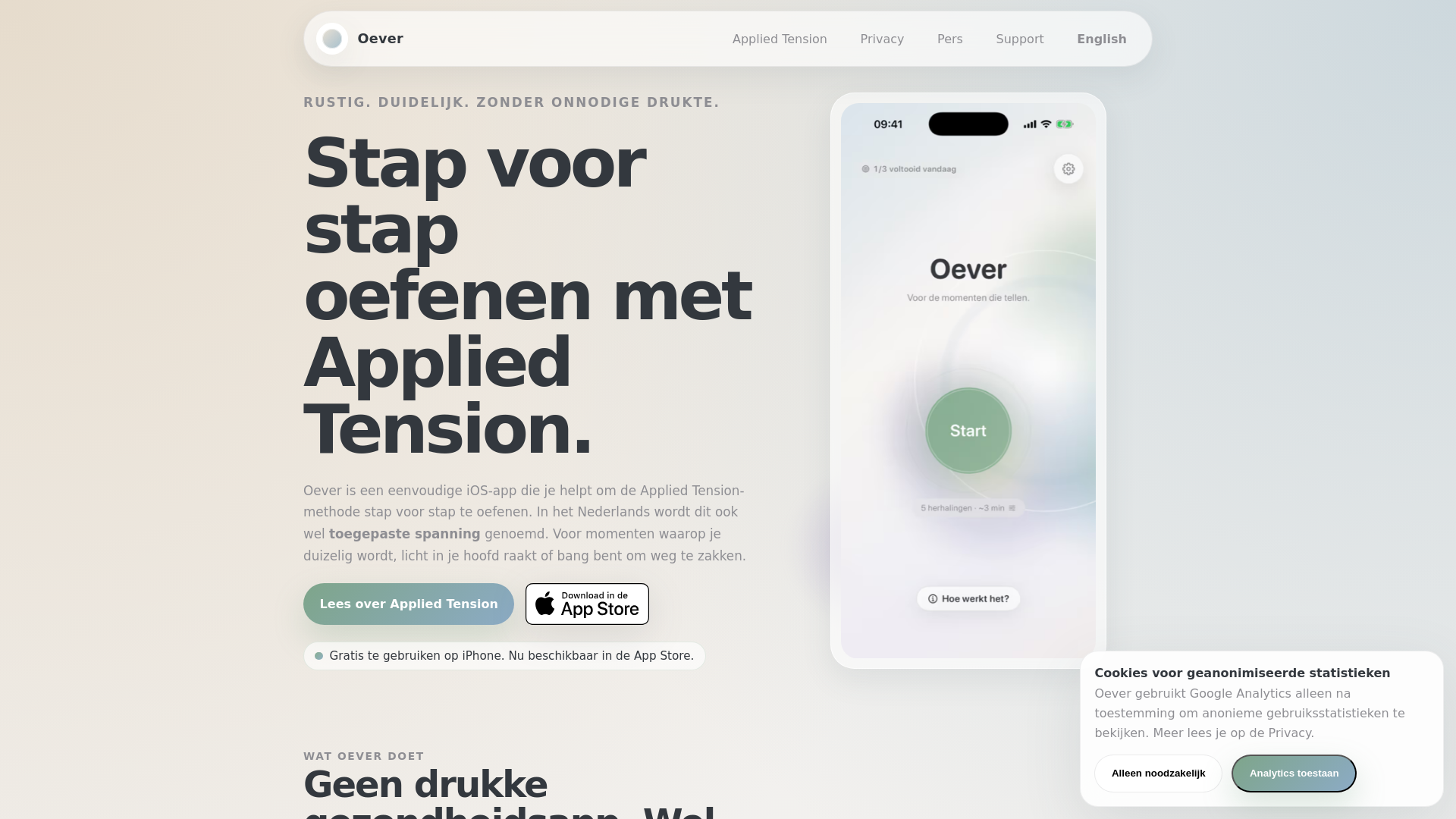 website screenshot of https://oeverapp.nl
