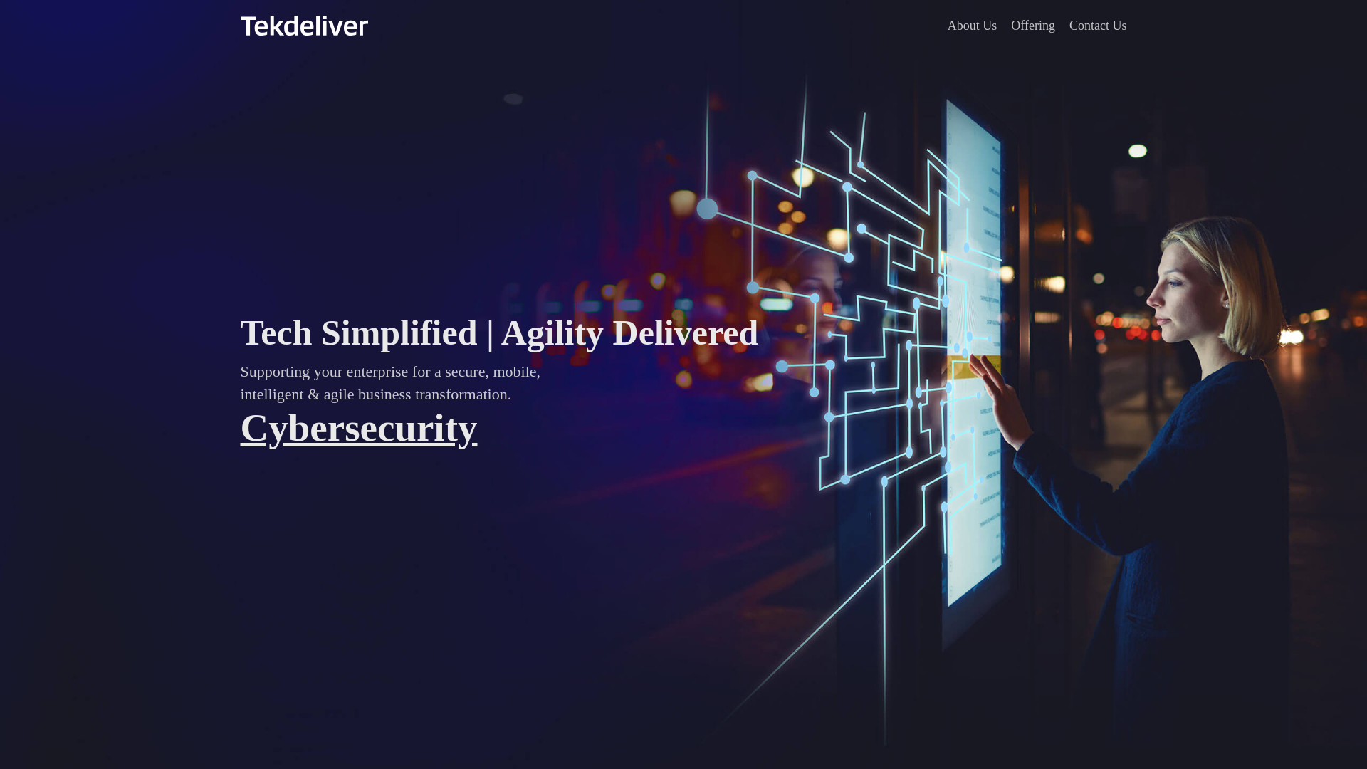 website screenshot of https://tekdeliver.com/