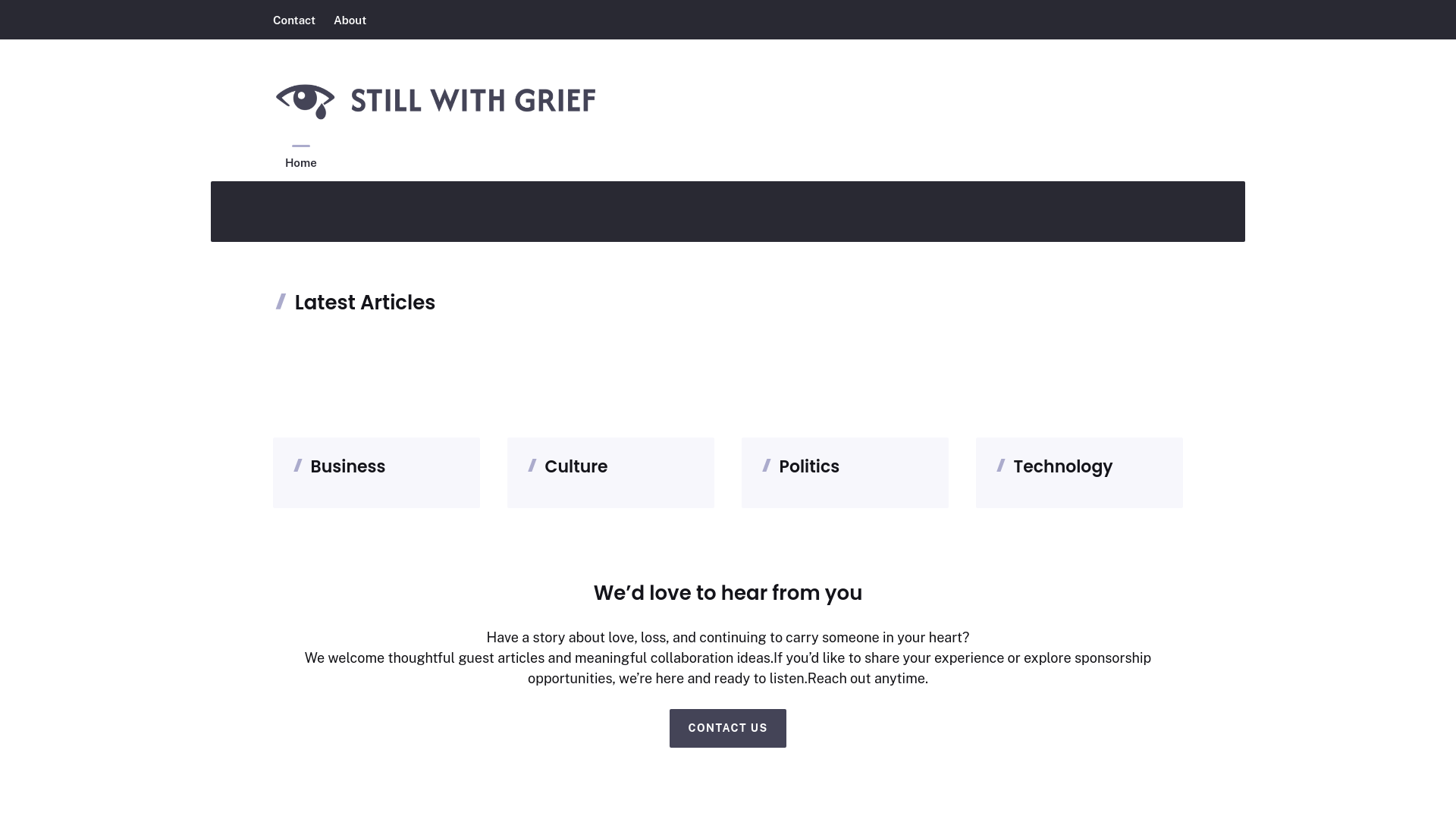 website screenshot of https://stillwithgrief.com
