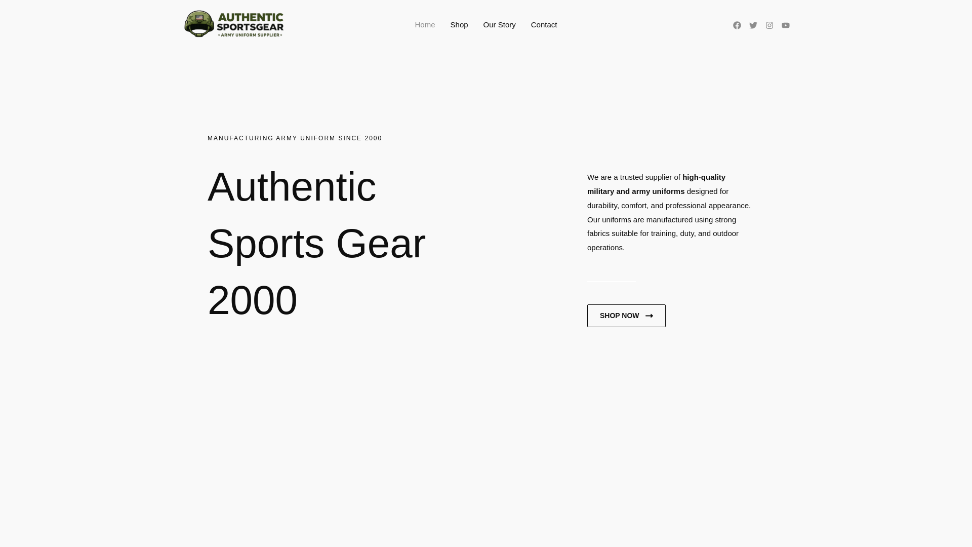website screenshot of https://authenticsportsgear.in