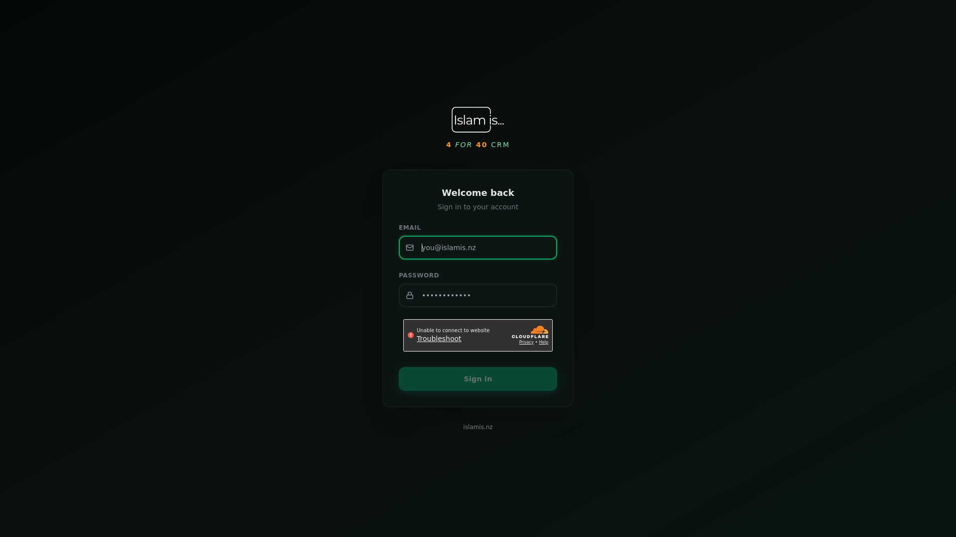 website screenshot of https://islamis-crm.pages.dev/