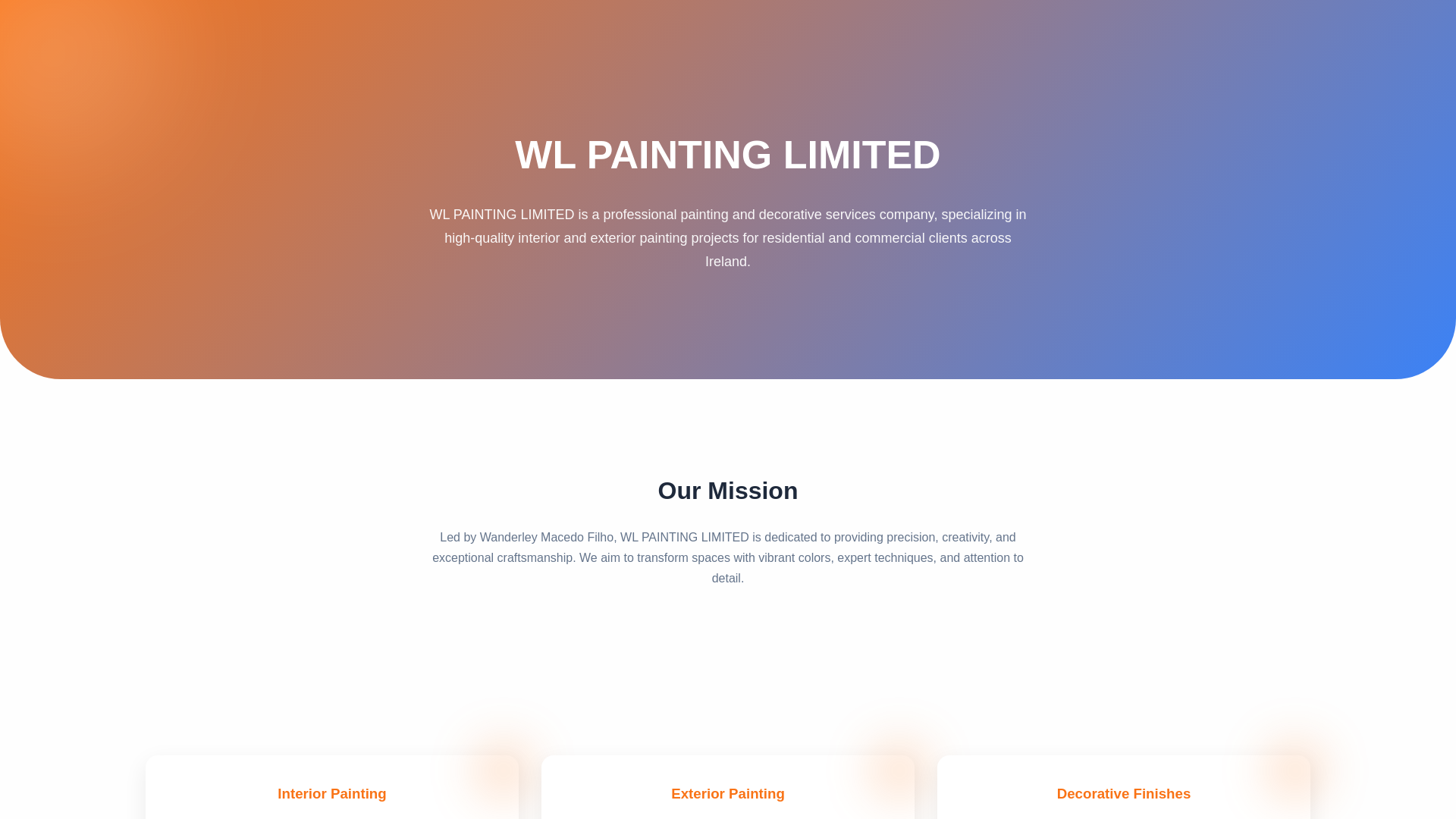 website screenshot of https://wlpainting.cloud/