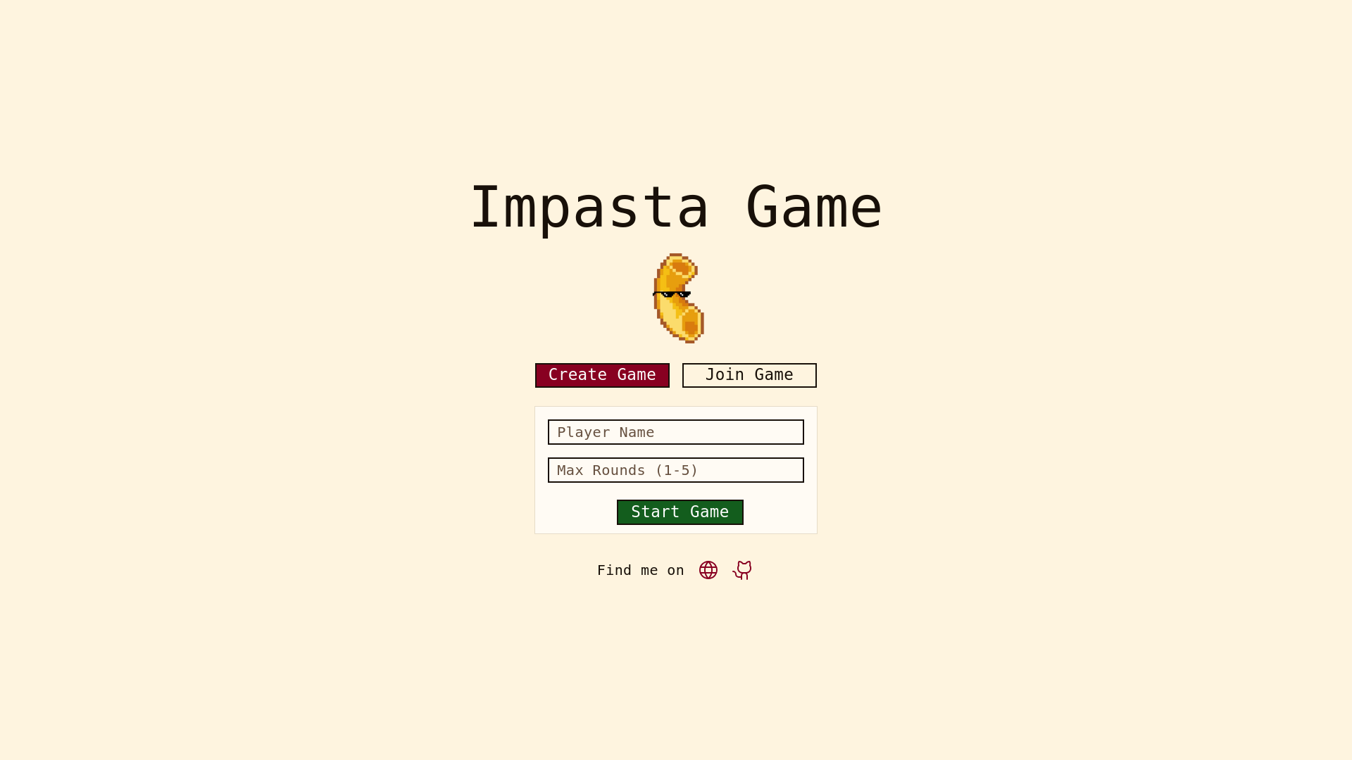 website screenshot of https://impasta.lol